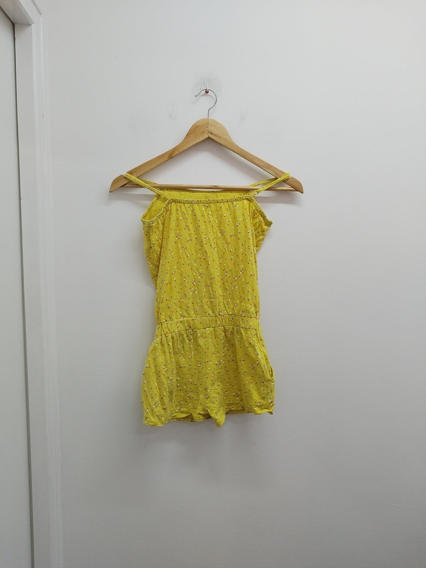 Combi-short à bretelles Kiabi jaune Taille 10 Ans