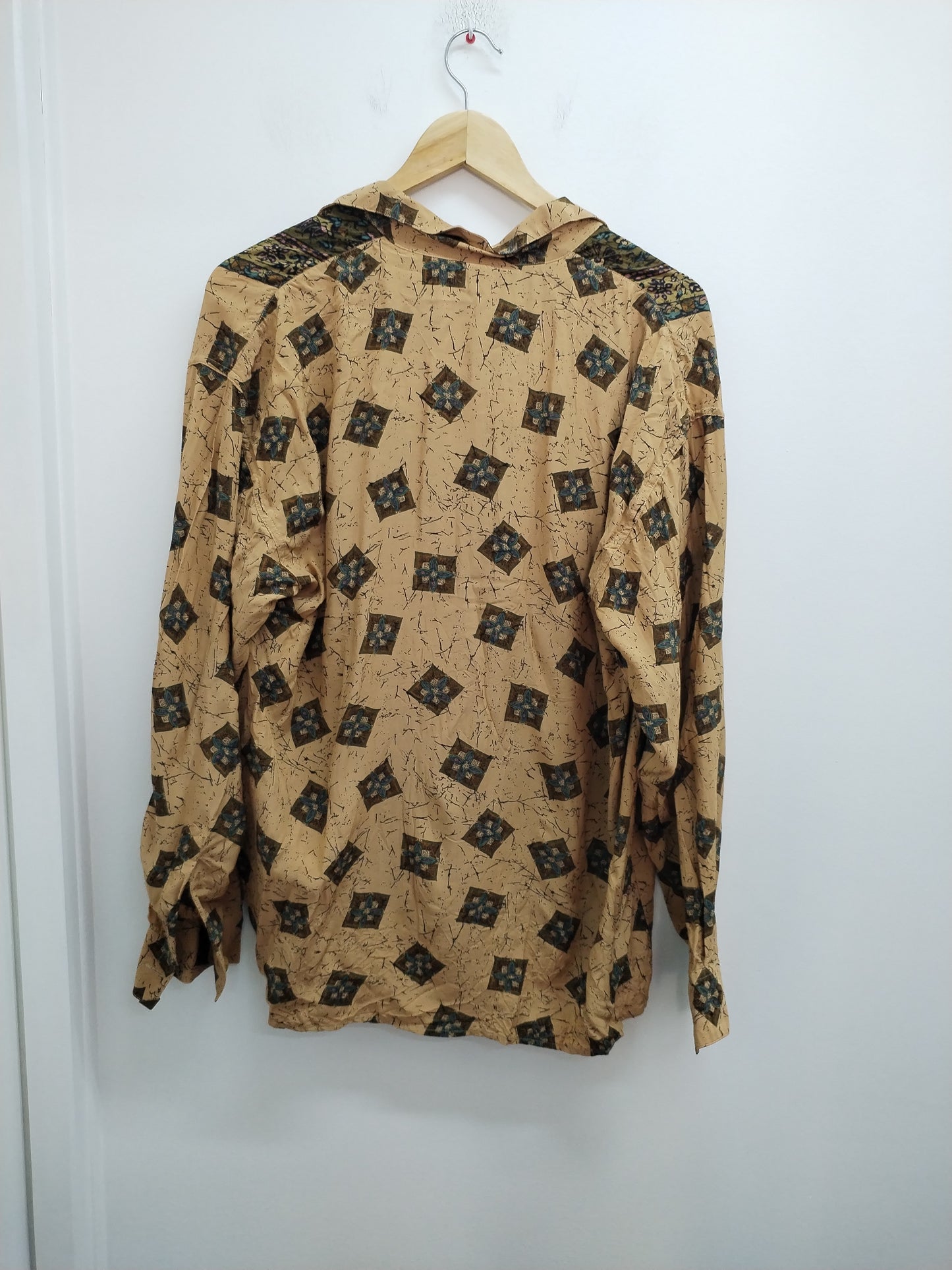Chemise fluide Nogaret beige foncé à motifs Taille XL