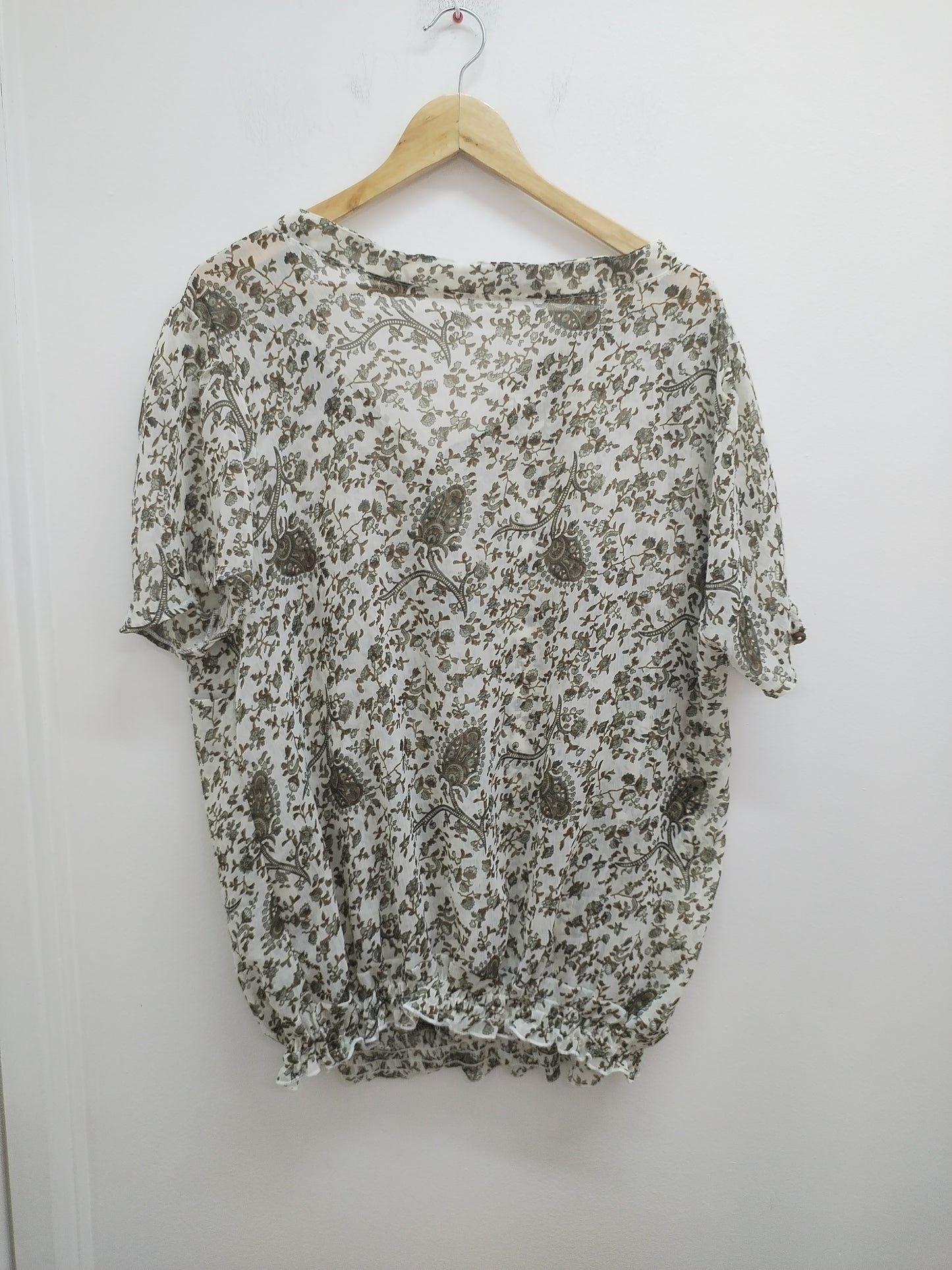 Tunique manches courtes transparente à motifs Taille 50/52