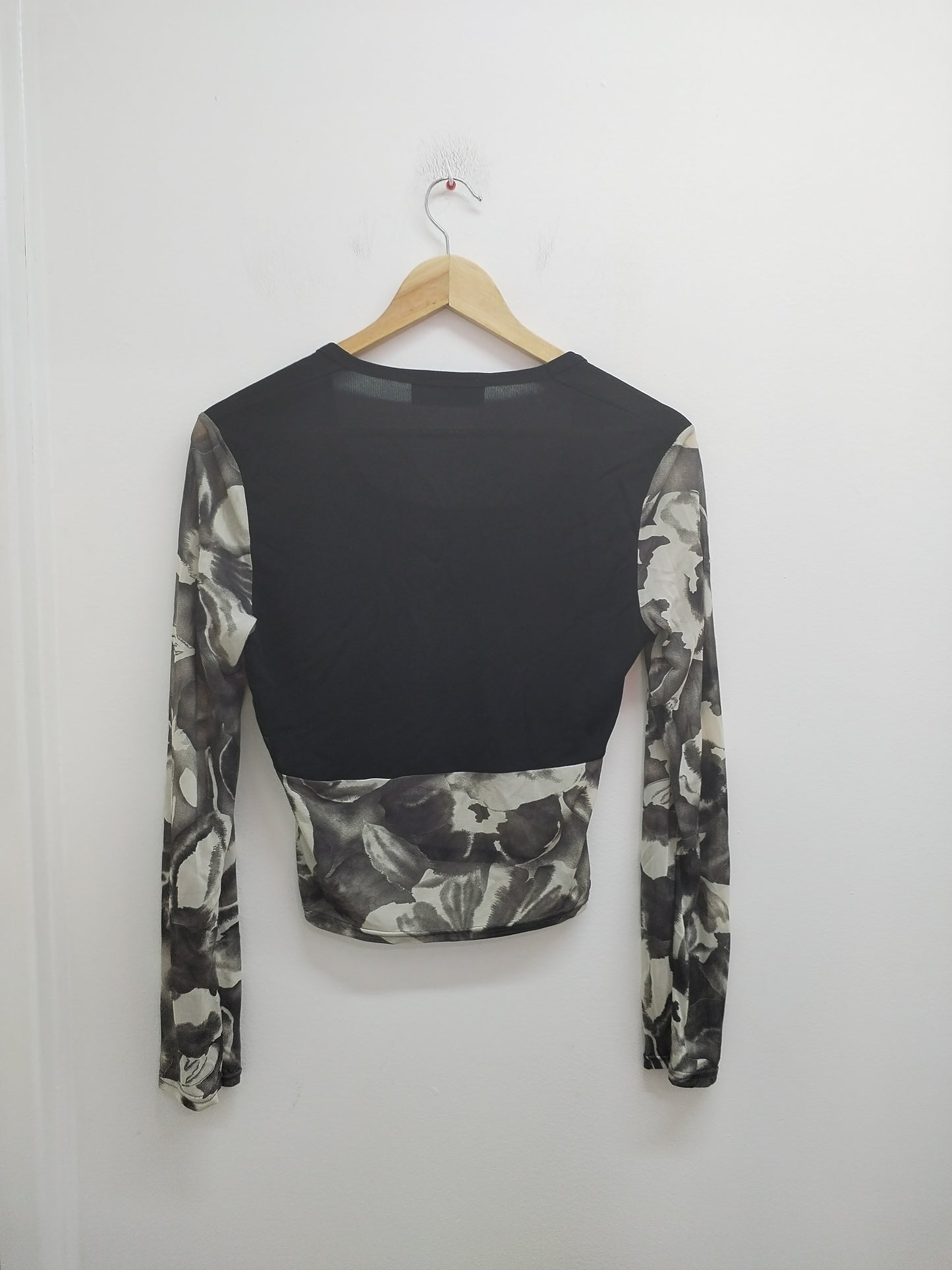 Tunique manches longues en voile Pourquoi Pas Nous noire et imprimée Taille M