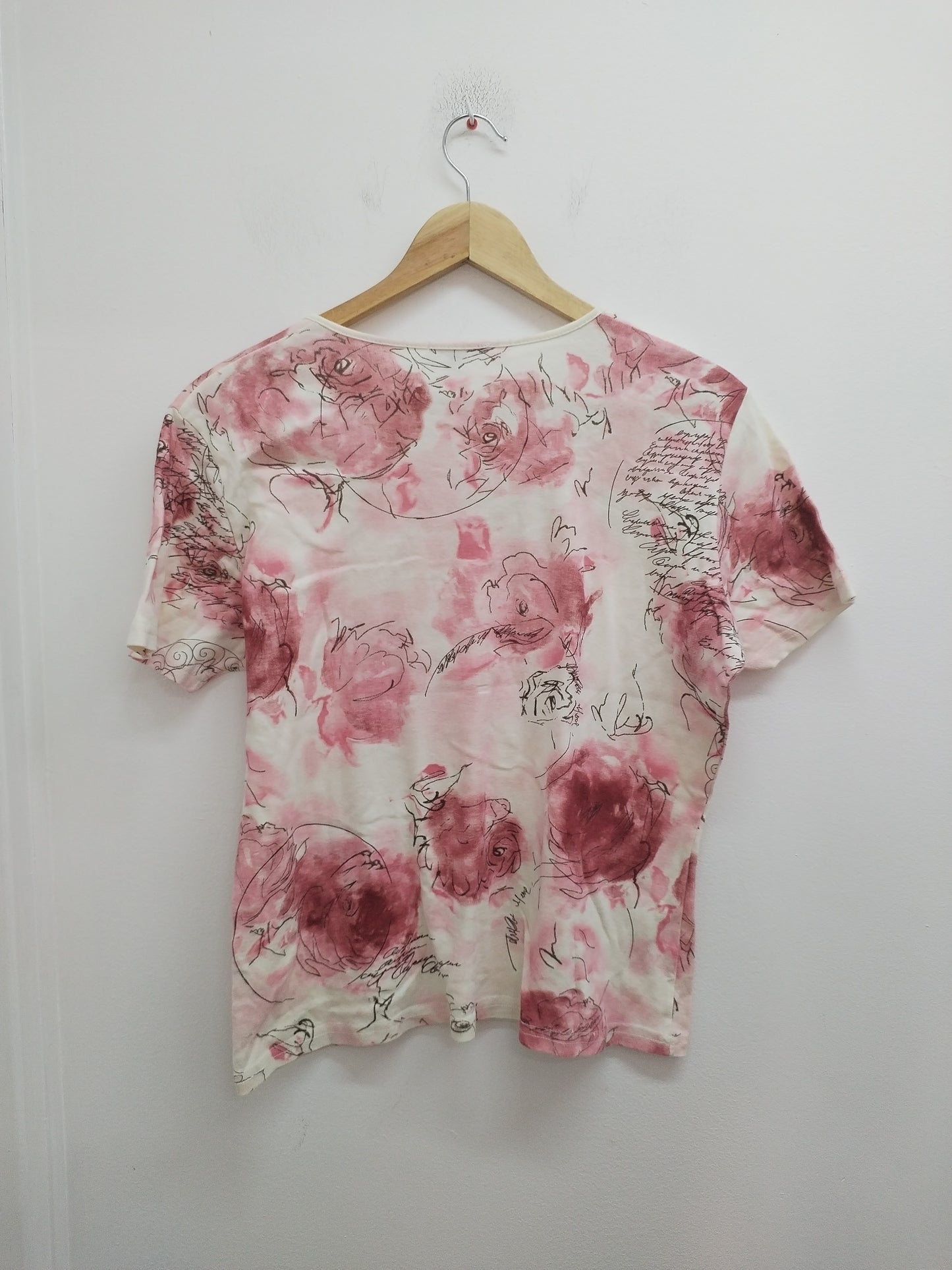 T-shirt Patrice Bréal imprimé beige et rose Taille XL