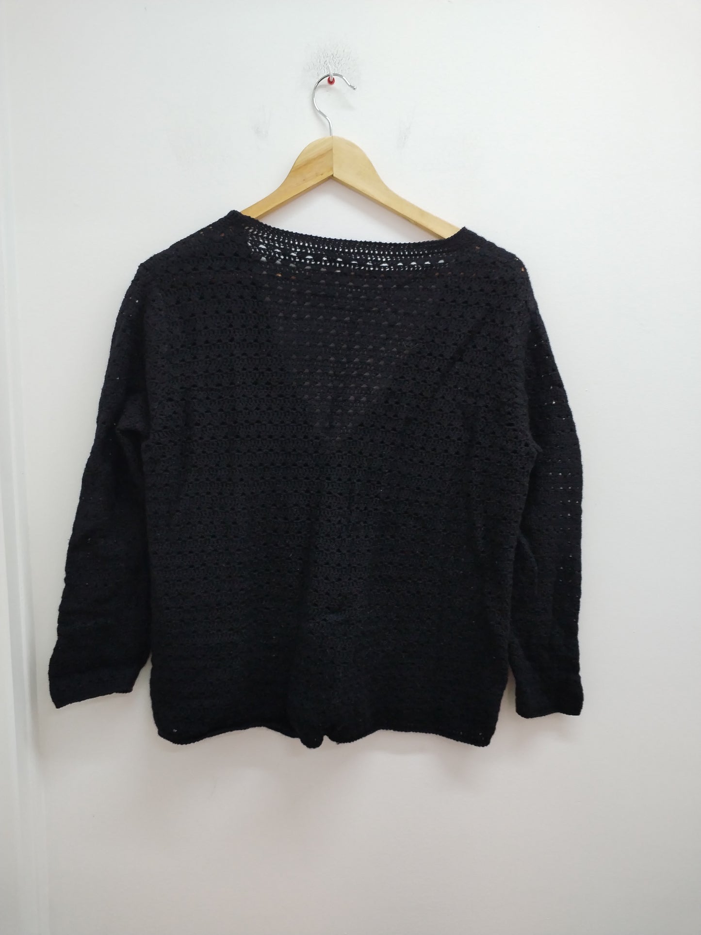 Gilet mailles ajourées noir Taille M