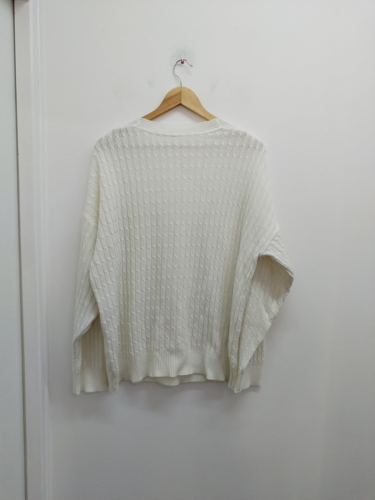 Pull fin mailles torsadées blanc Taille XXL