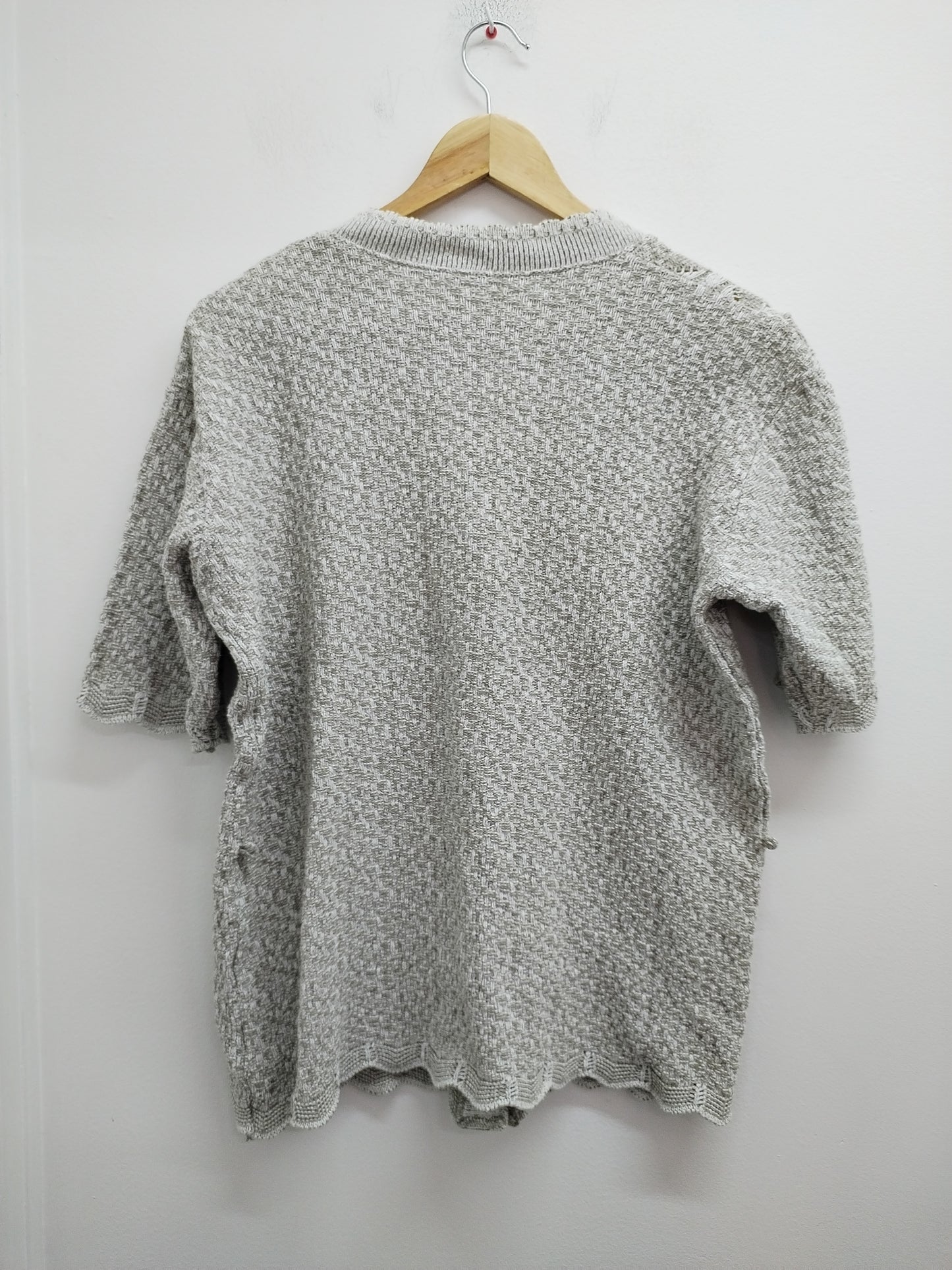 Gilet manches courtes en maille beige chiné Taille XL