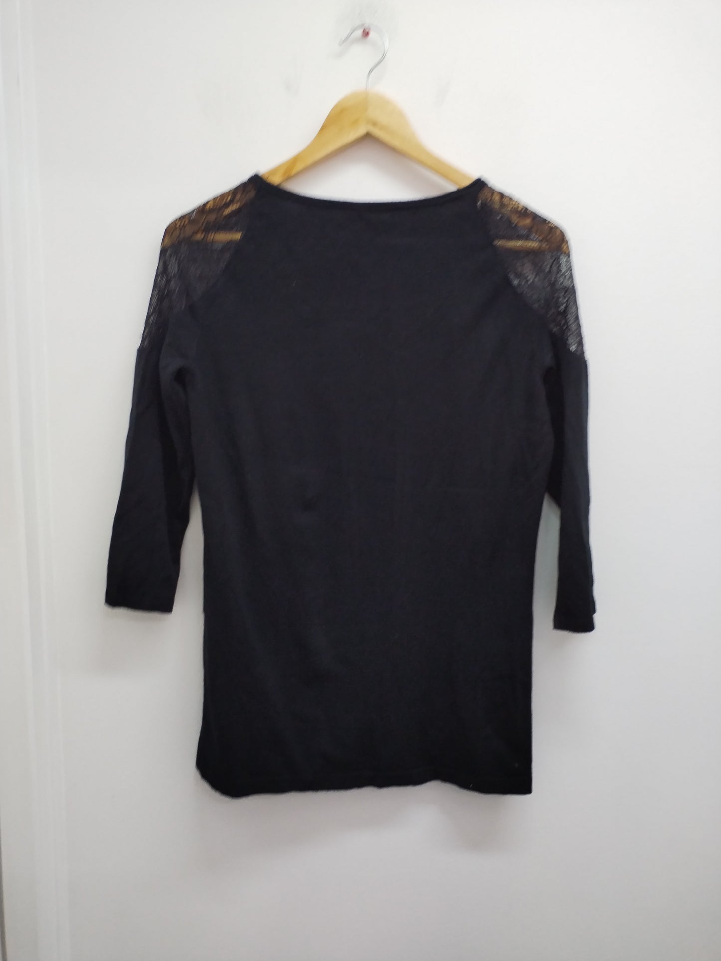 Pull fin manches 3/4 Morgan noir avec dentelle Taille L