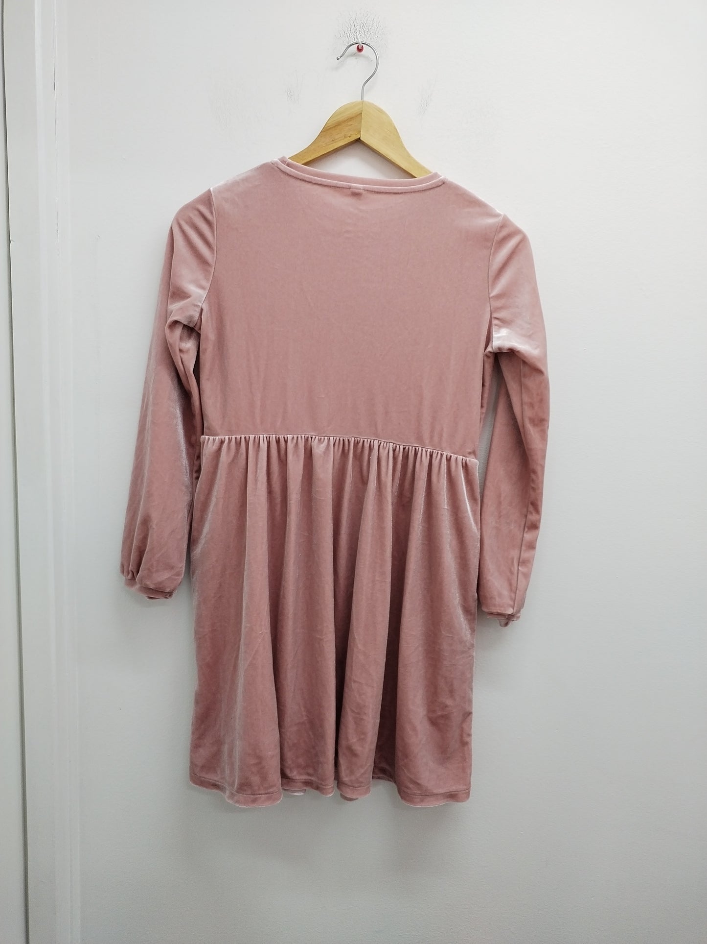 Robe manches longues en velours Uniqlo rose Taille 11/12 Ans