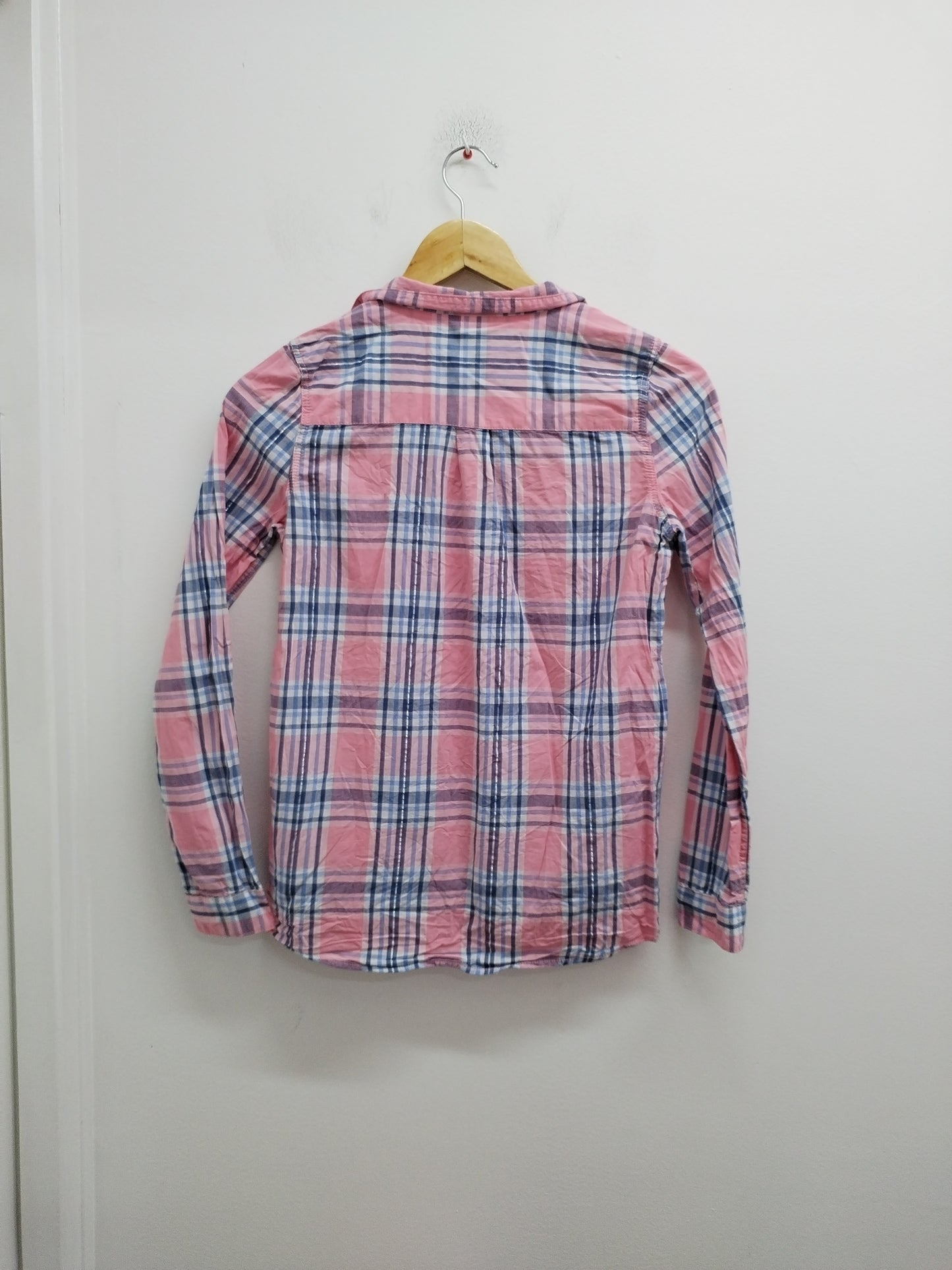 Chemise manches longues In Extenso rose à carreaux Taille 12 Ans
