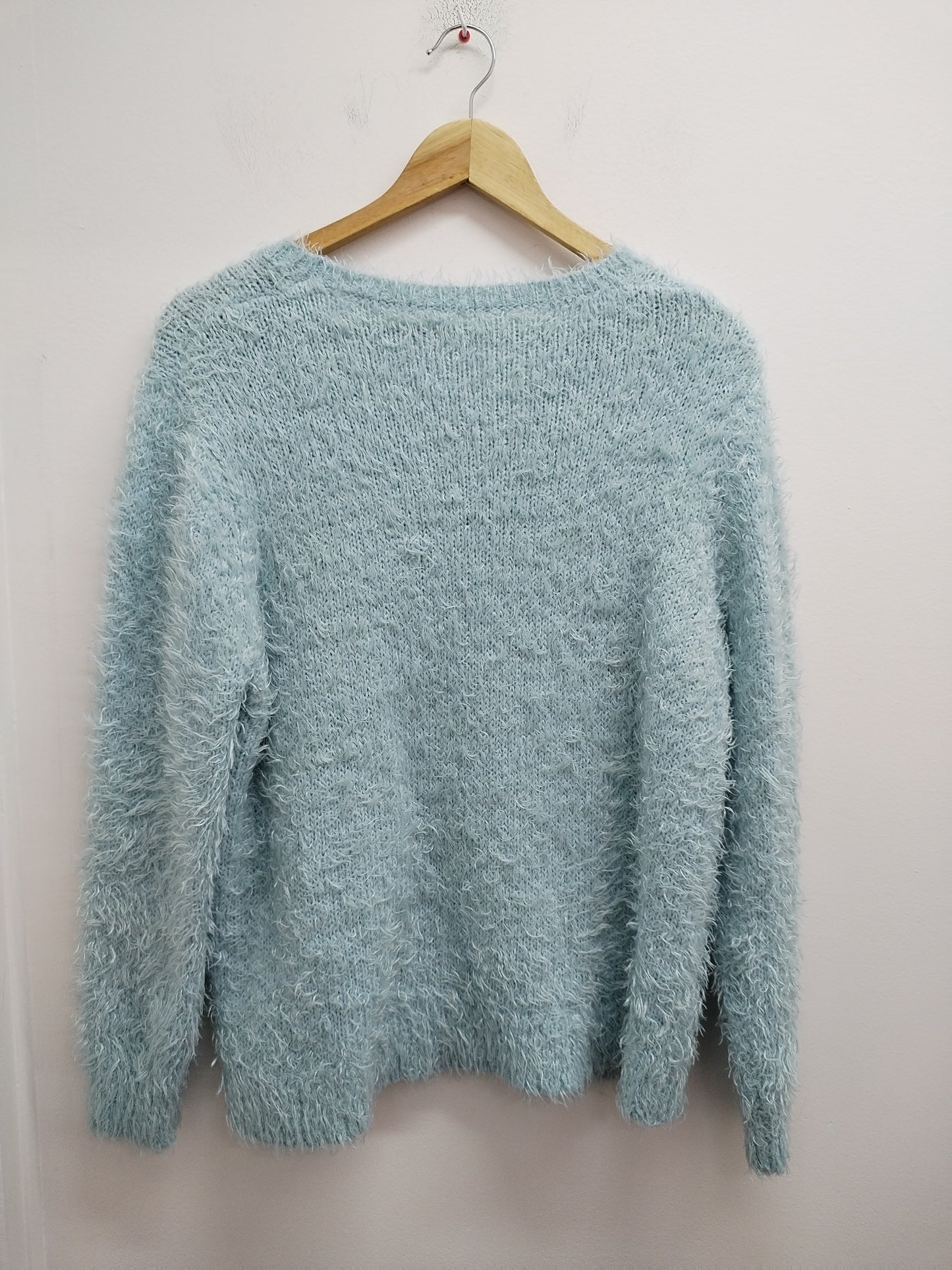 Pull maille poilue bleu clair Taille L
