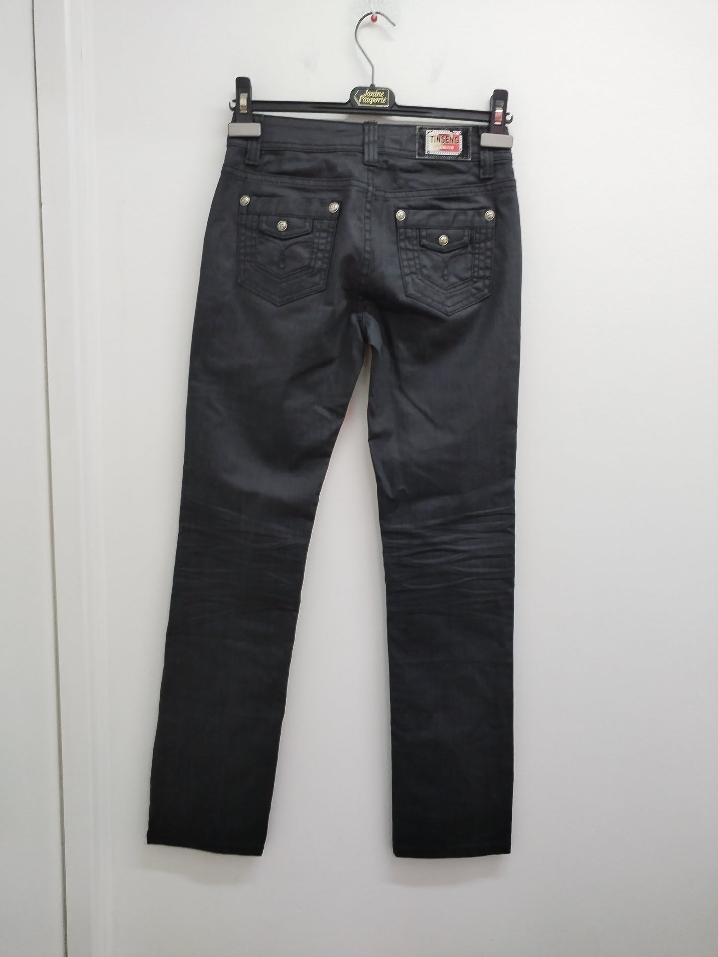 Jeans enduit Tin Seng noir Taille 34