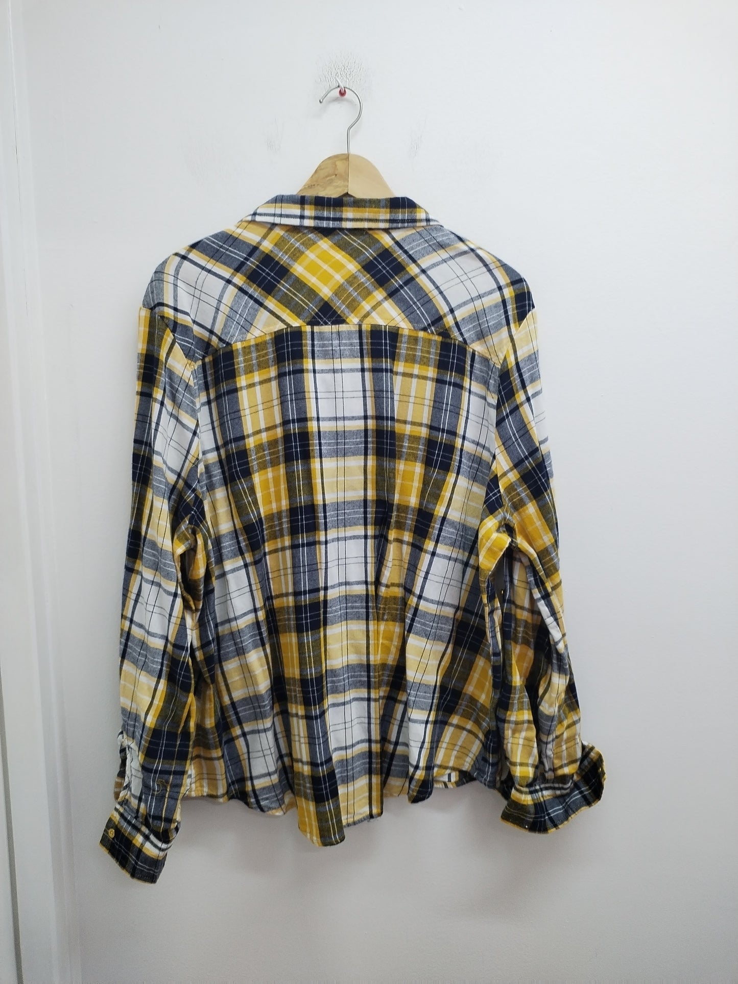 Chemise Primark marine, blanche et jaune à carreaux Taille 48