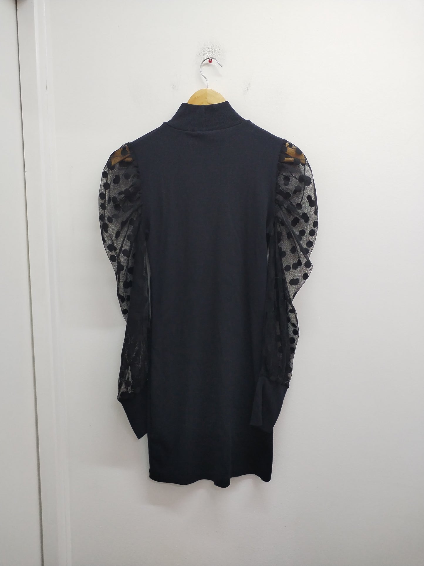 Robe manches longues en voile Mixeri noire Taille S