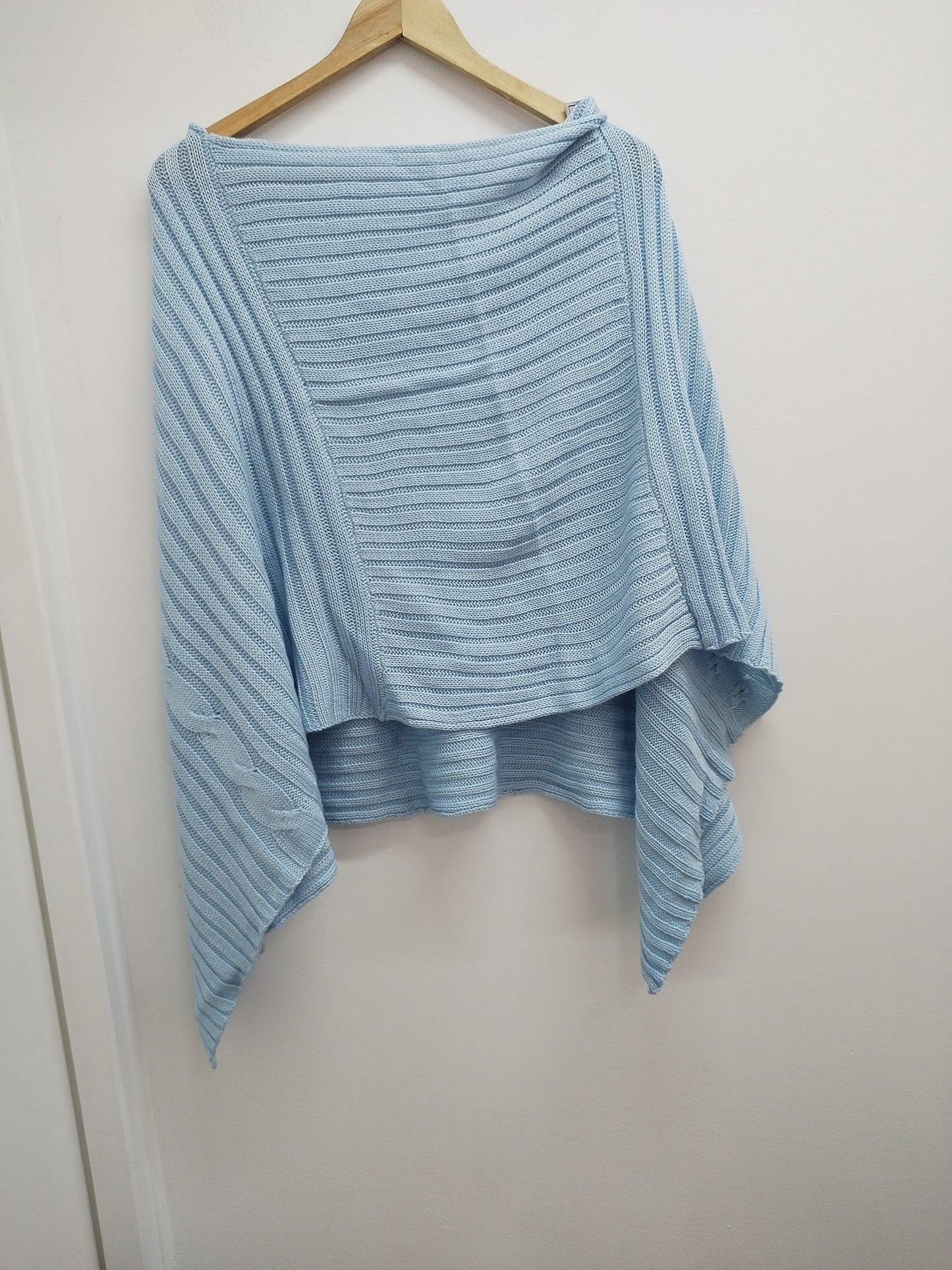 Poncho J'espère bleu clair Taille Unique