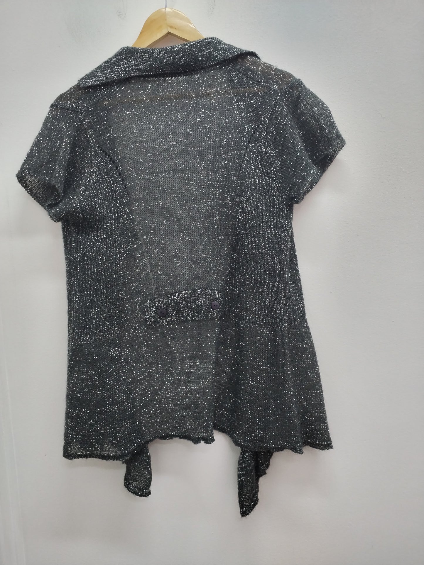 Gilet manches courtes gris et argenté Taille M