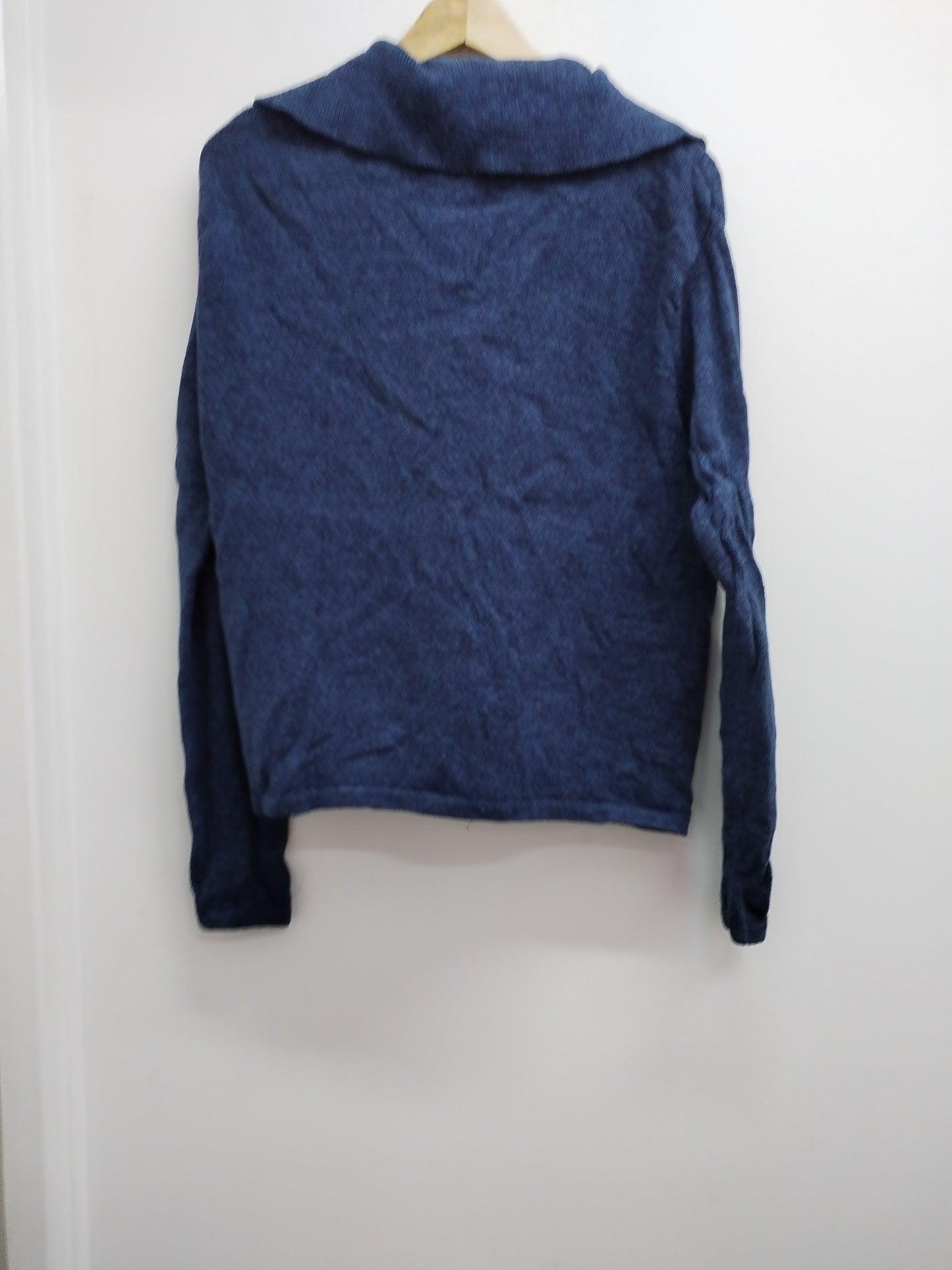 Gilet vintage zippé Tiara International marine chiné avec broderie Taille XL