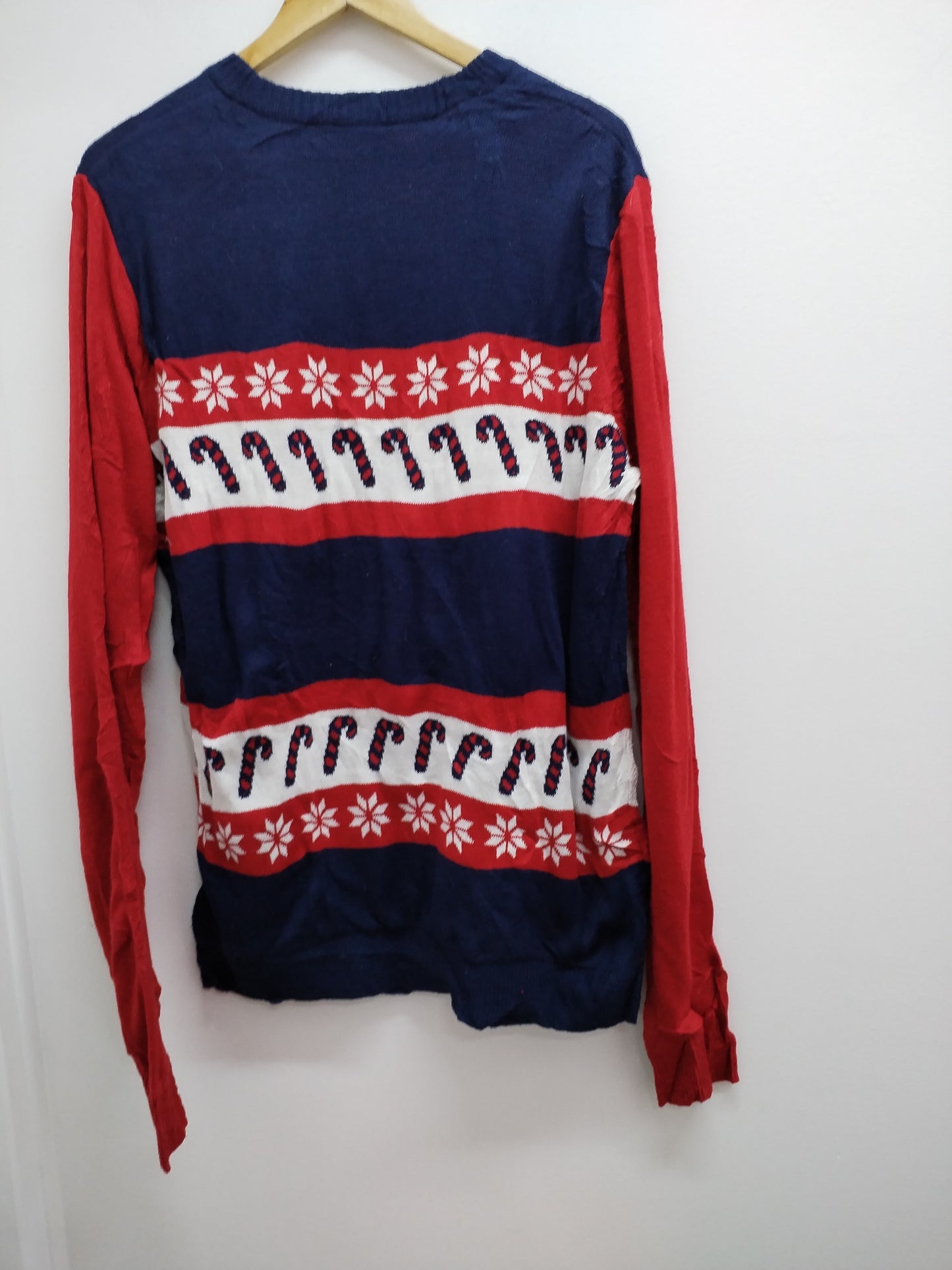 Pull de Noël NHL bleu, rouge et bleu à motifs Taille L