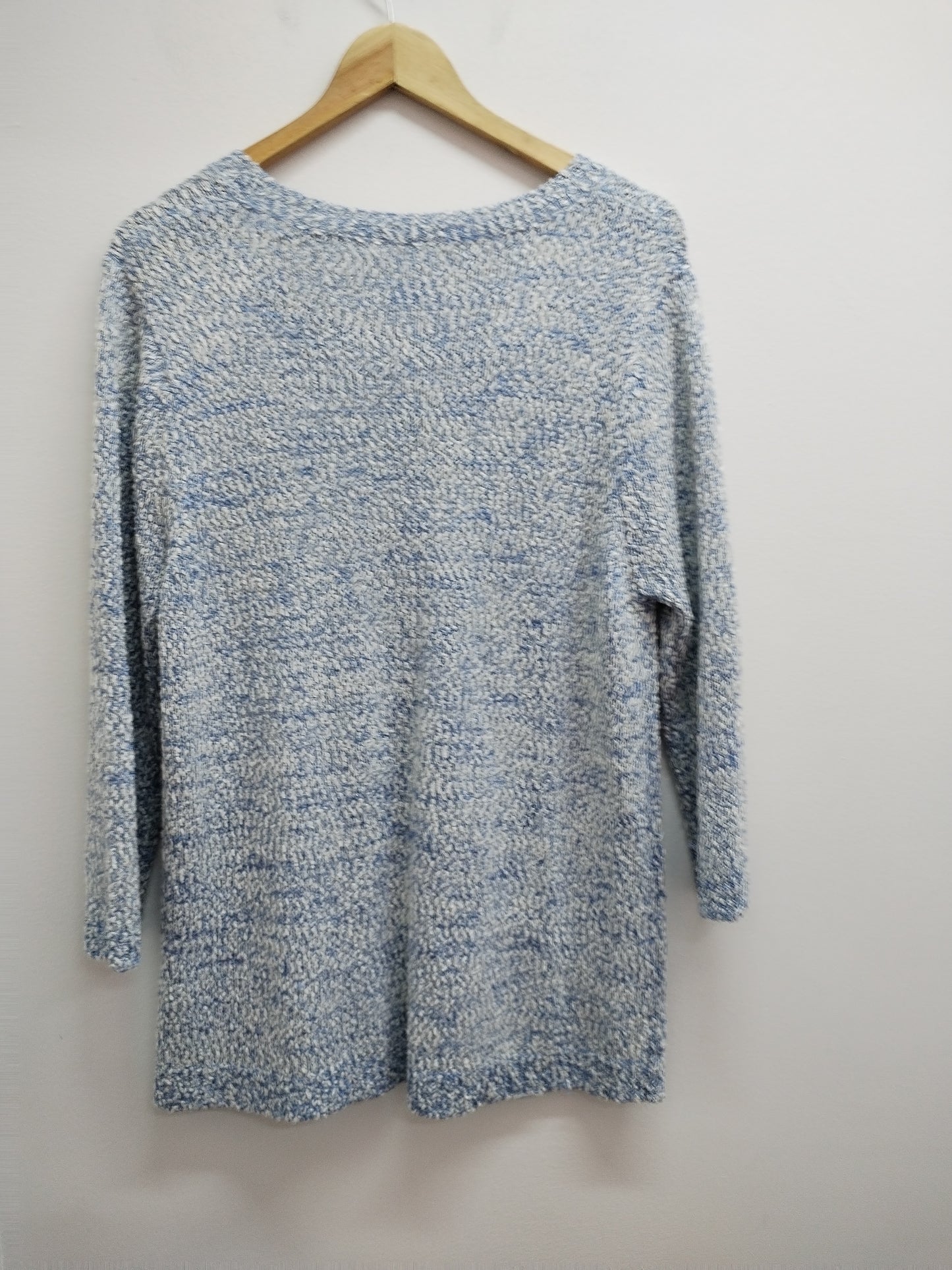 Pull manches 3/4 bleu et blanc Taille XL
