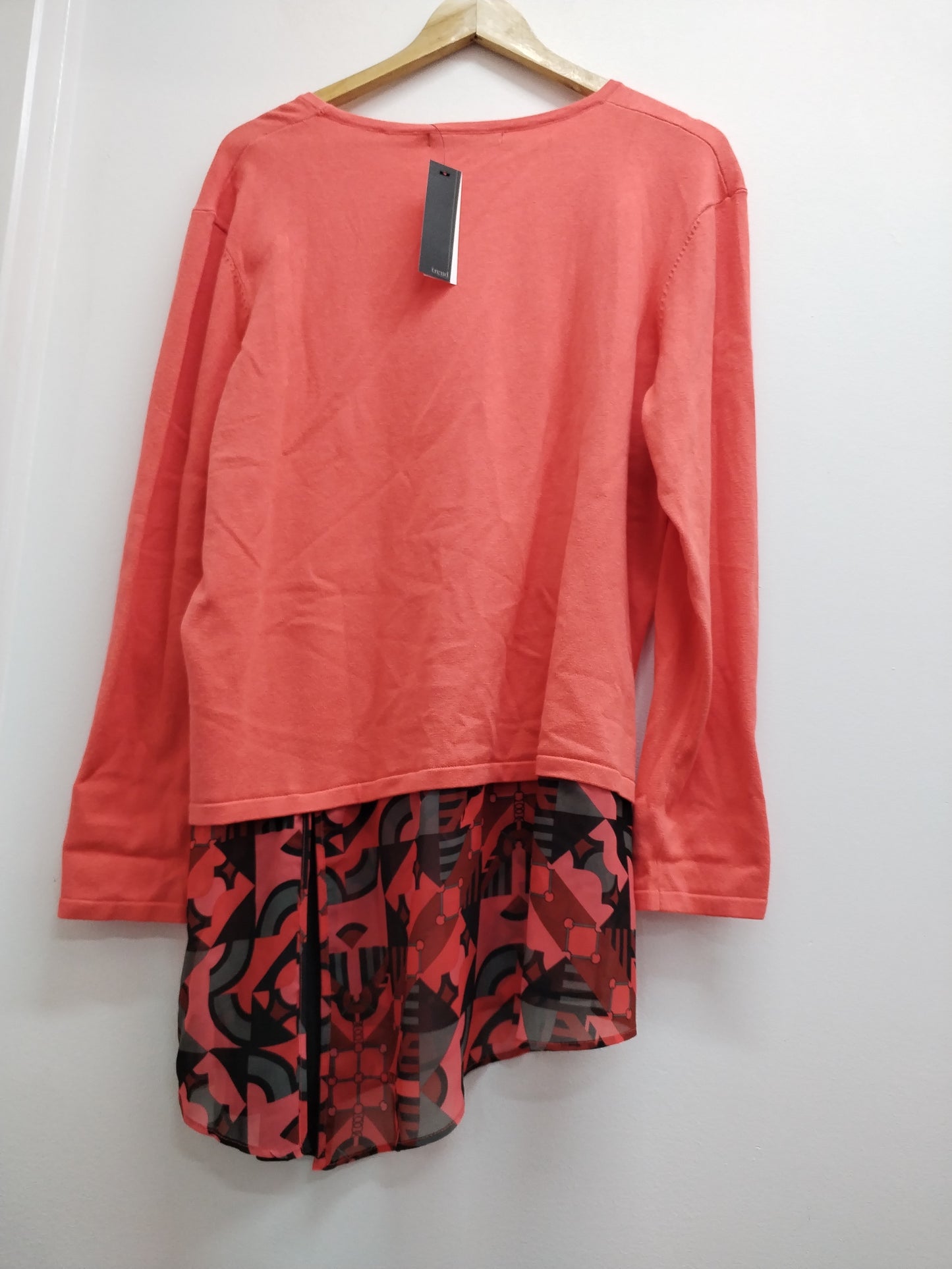 Pull tunique Miss Captain orange et à motifs Taille 50