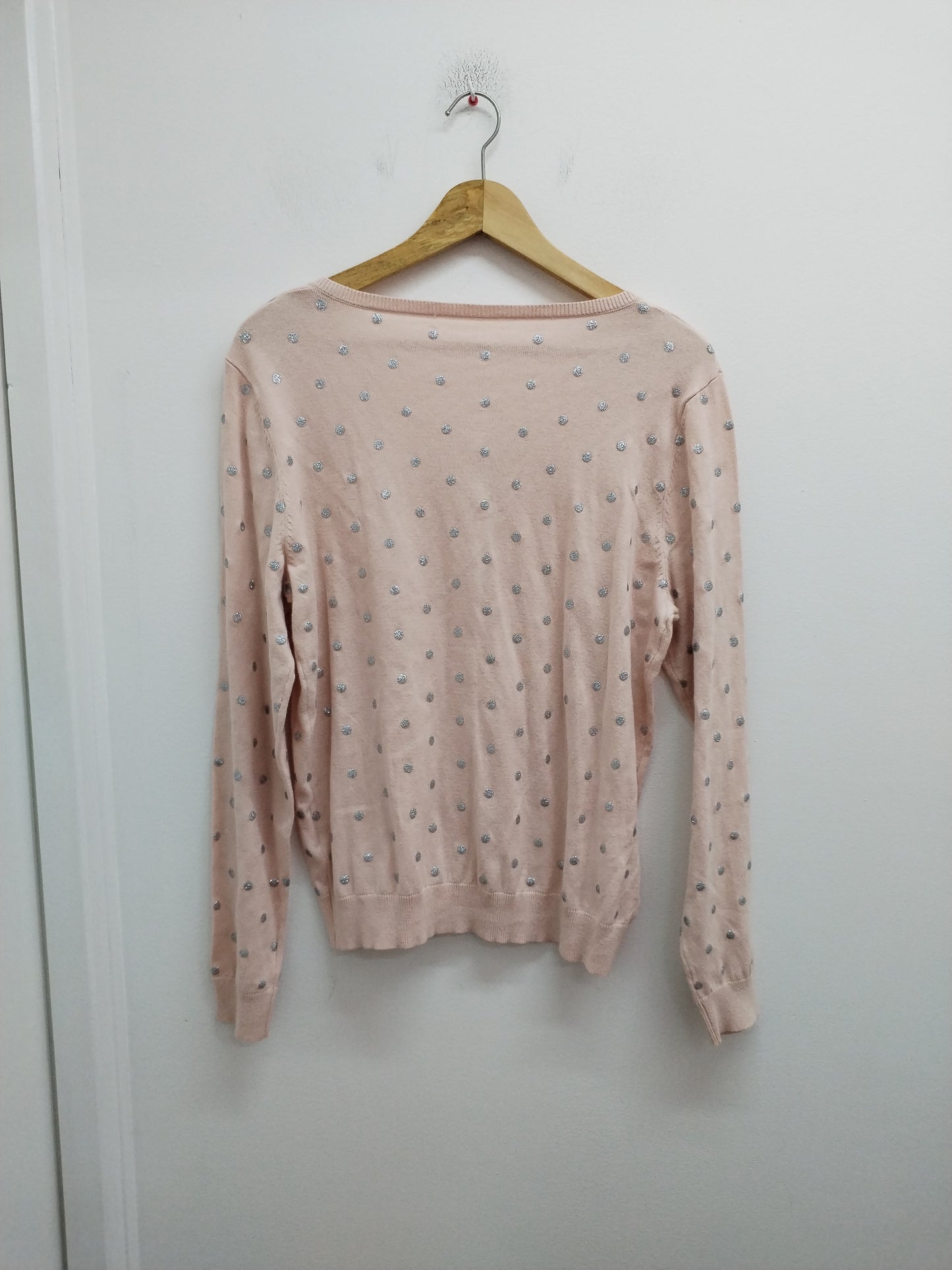 Gilet rose clair à pois argentés Taille M