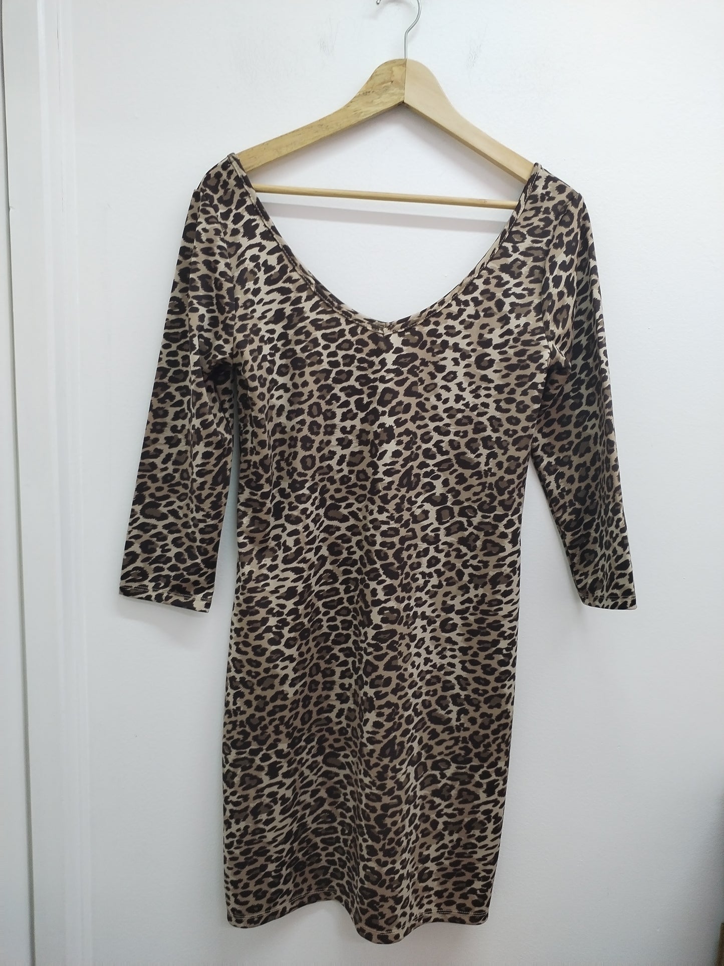 Robe manches 3/4 La Halle imprimée léopard Taille M