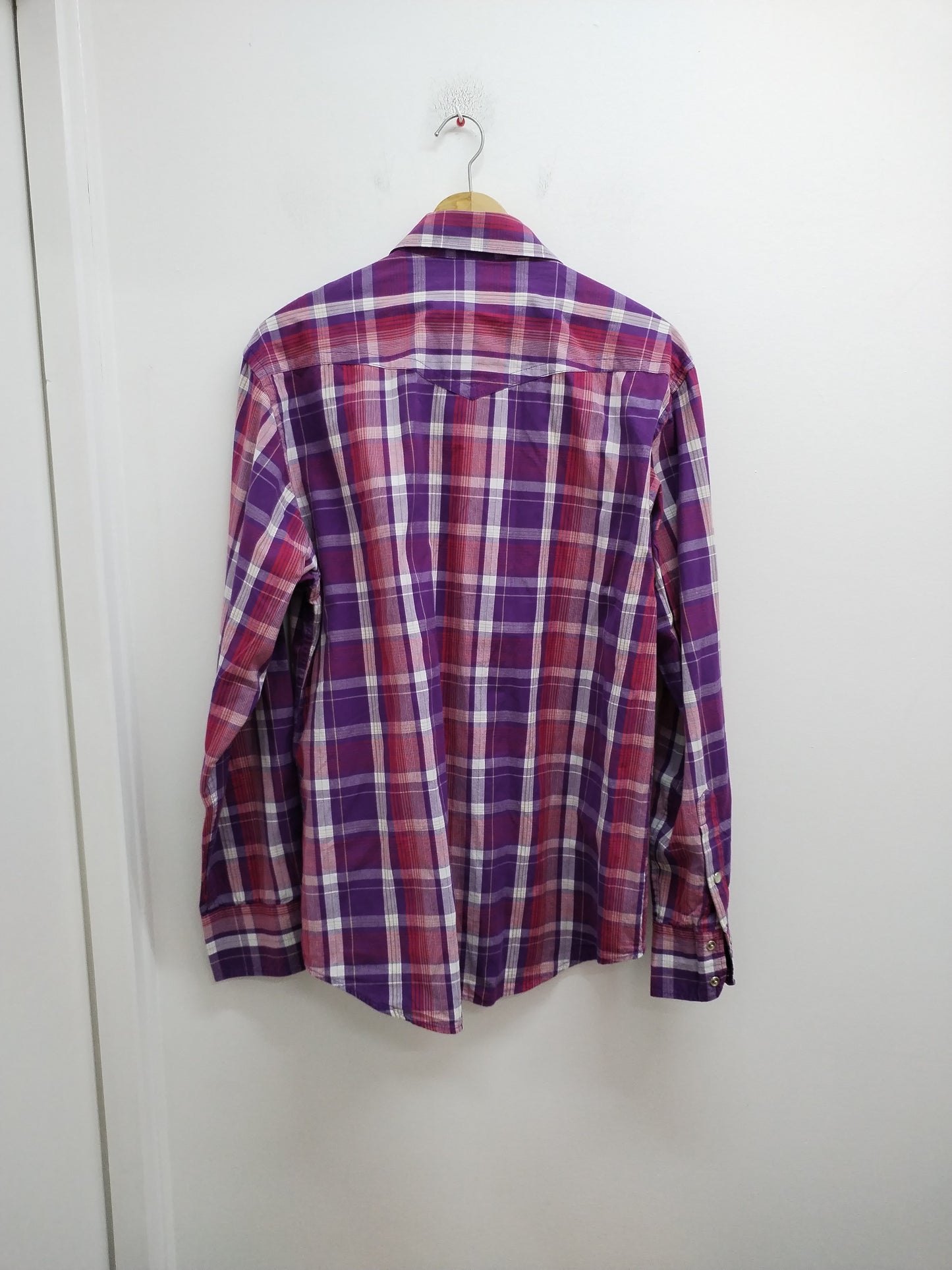 Chemise Jules coupe ajustée violette à carreaux Taille L