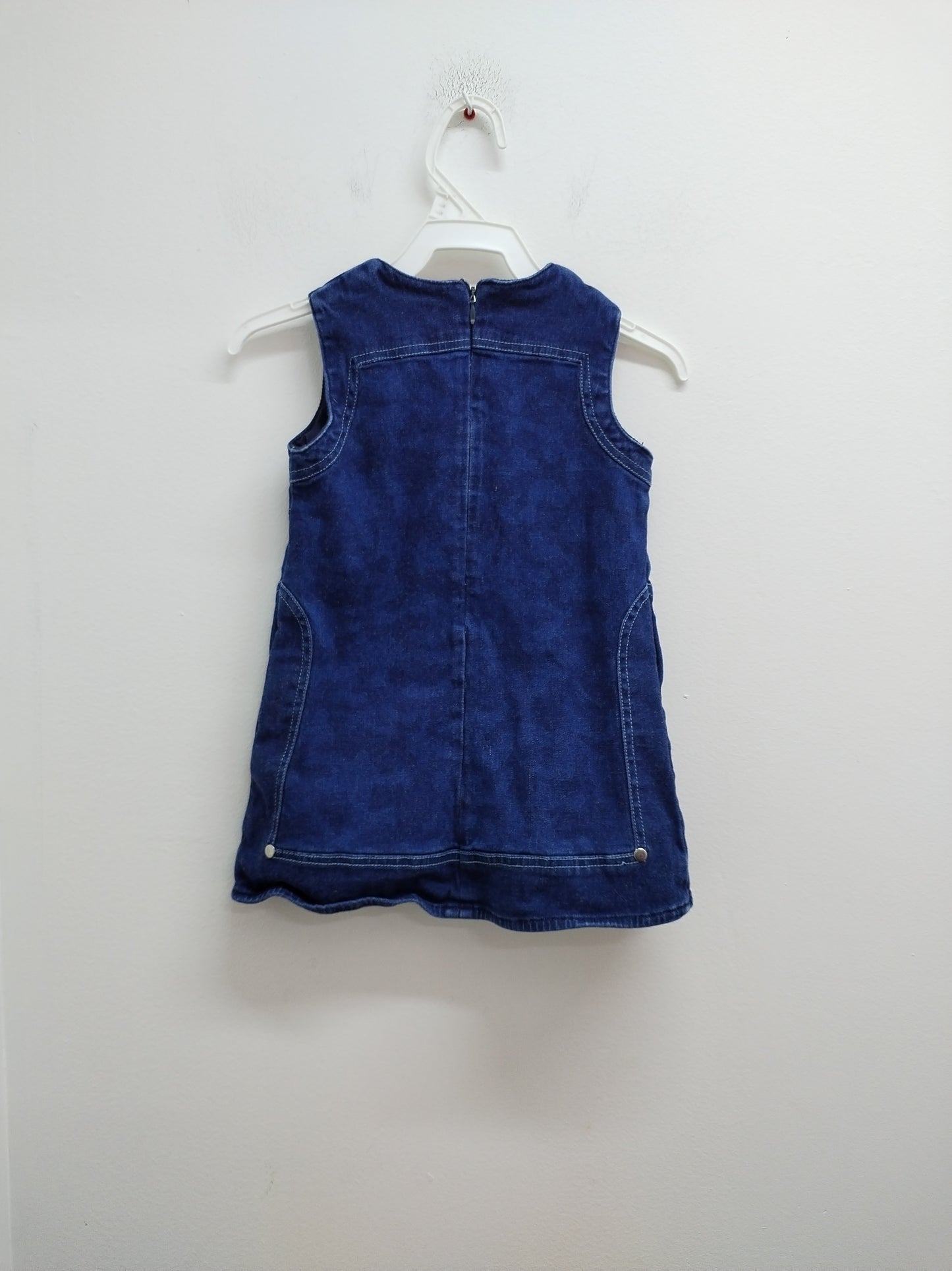 Robe en jeans doublée sans manche Marèse bleue Taille 2 Ans