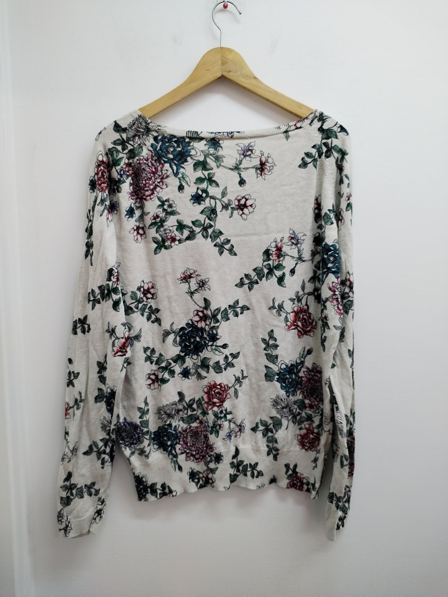 Pull fin beige fleuri Taille XL