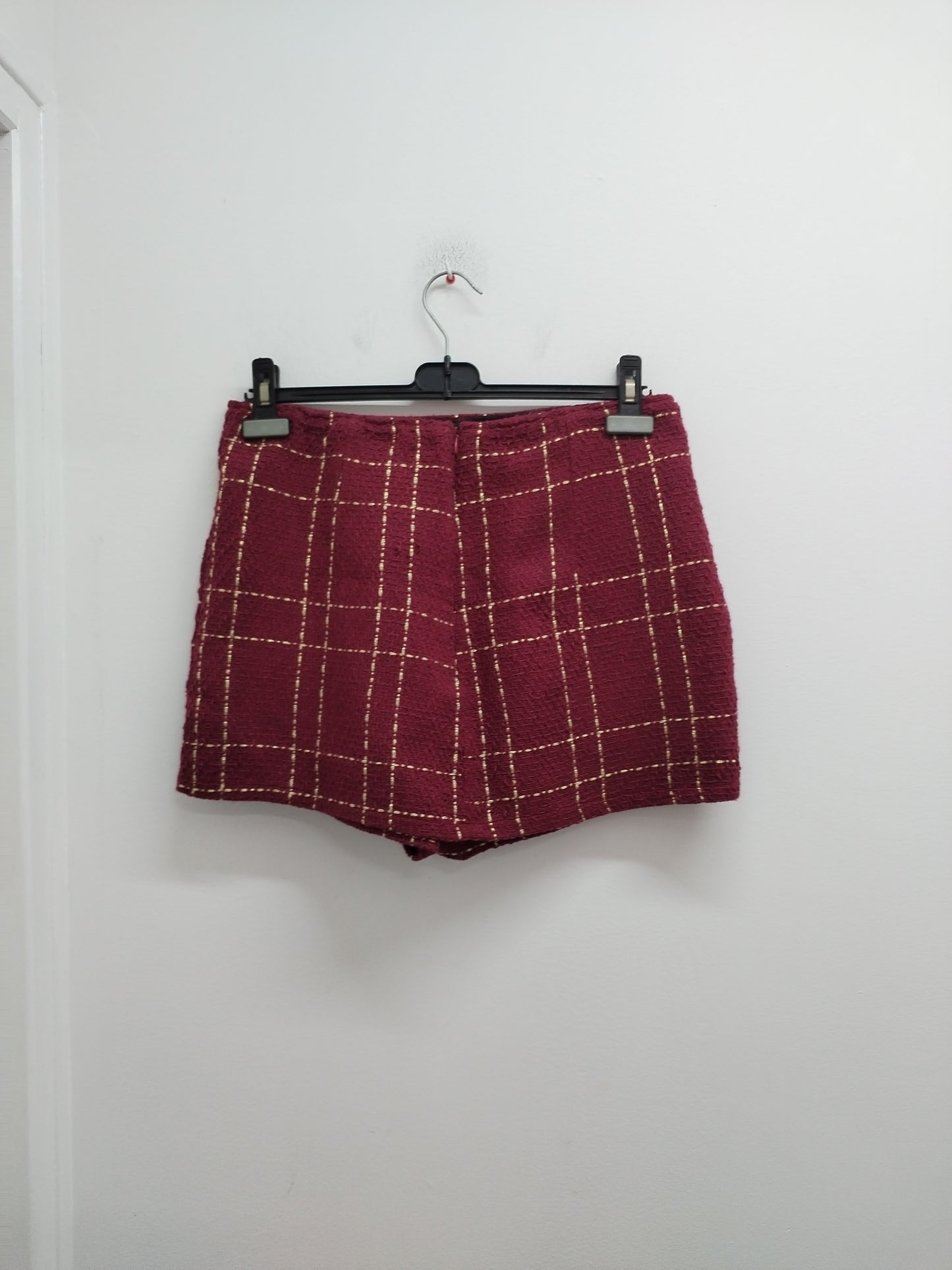 Jupe short Shein bordeaux à carreaux Taille 40/42
