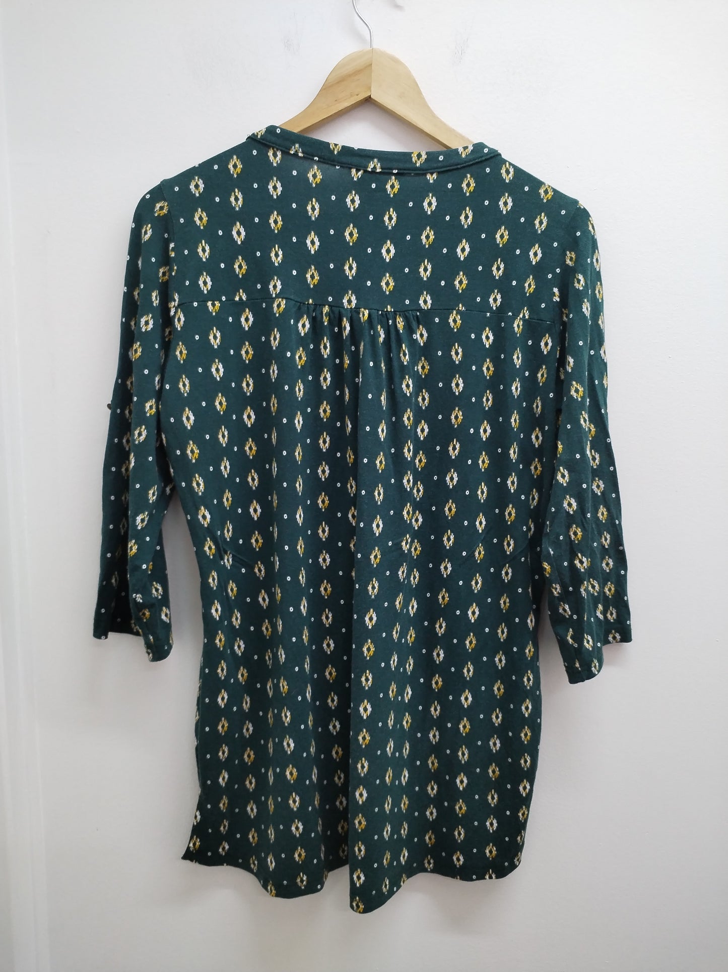 Tunique manches 3/4 M&S Mode verte à motifs Taille L