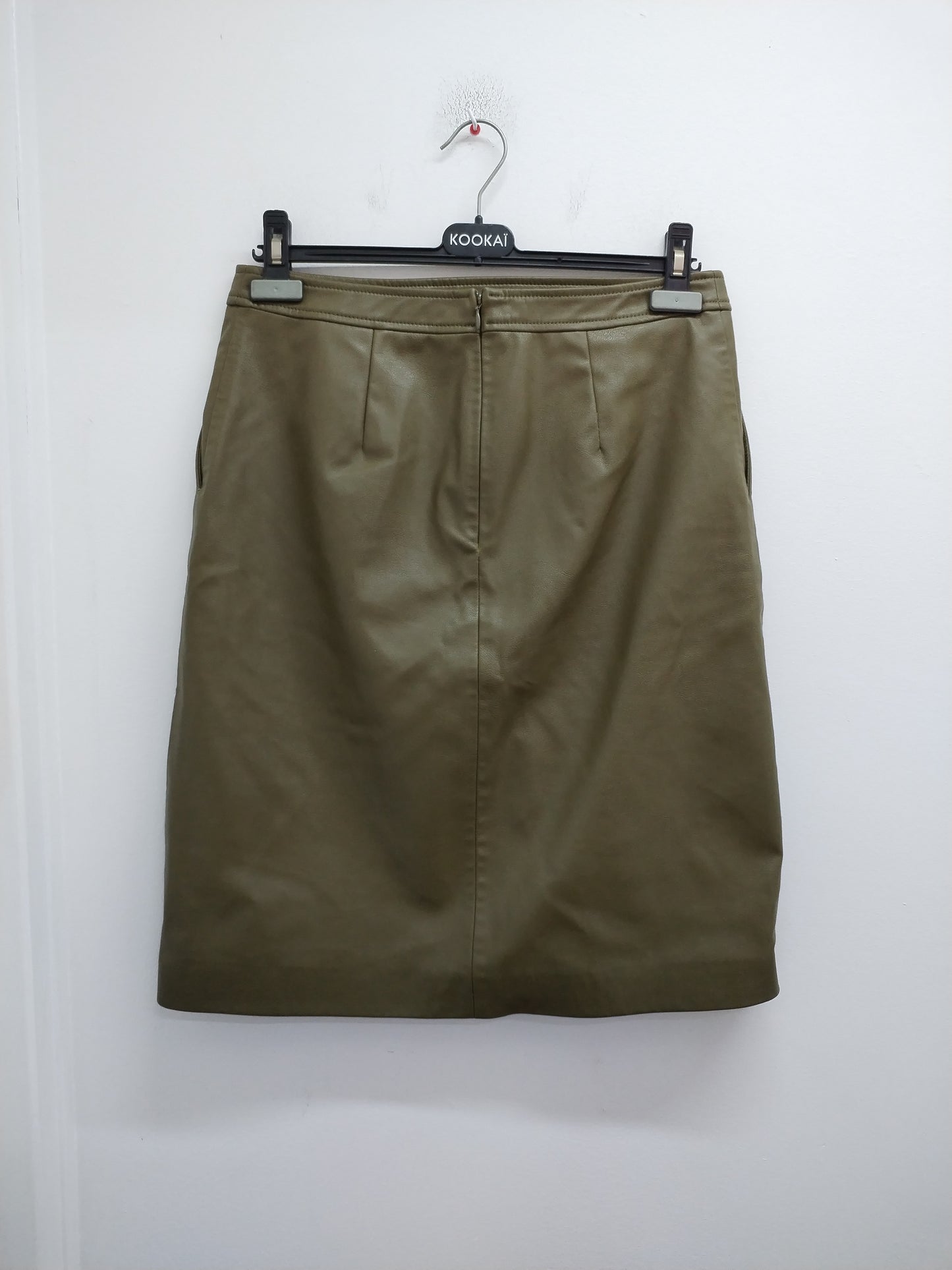 Jupe en similicuir H&M kaki Taille 40