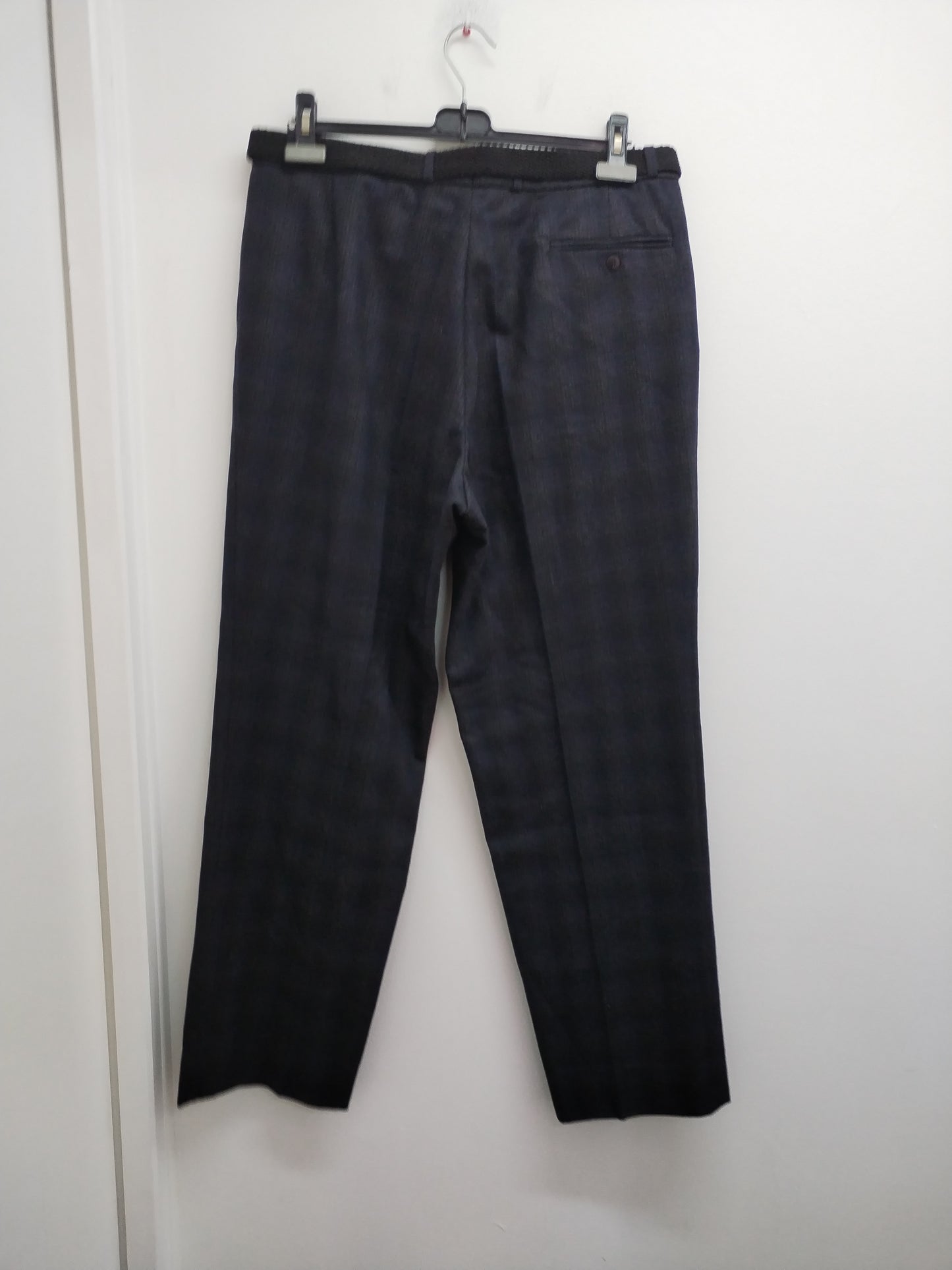 Pantalon de costume avec ceinture marine à carreaux Taille 46
