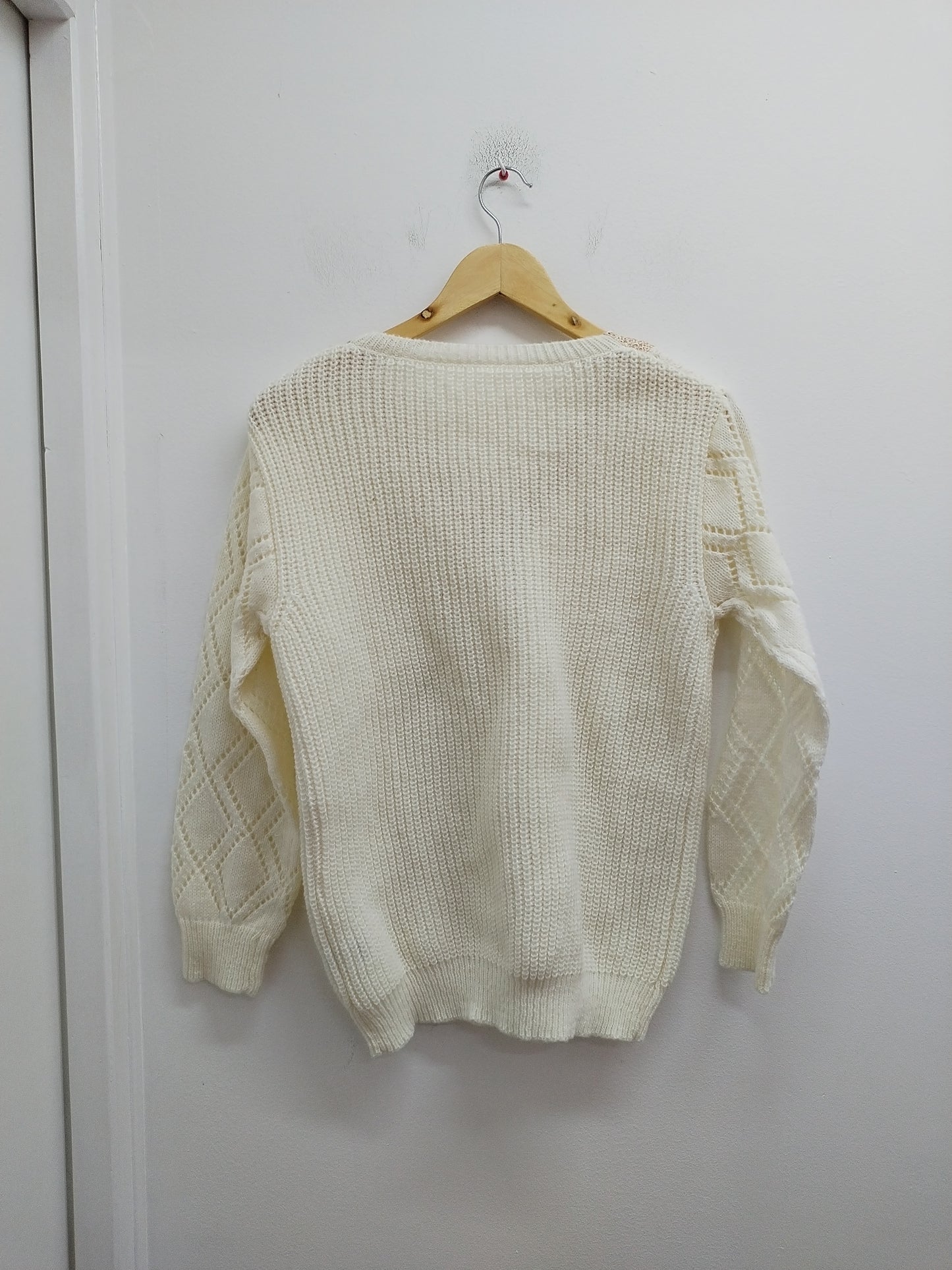 Pull en mailles Shein blanc cassé avec dentelle Taille M