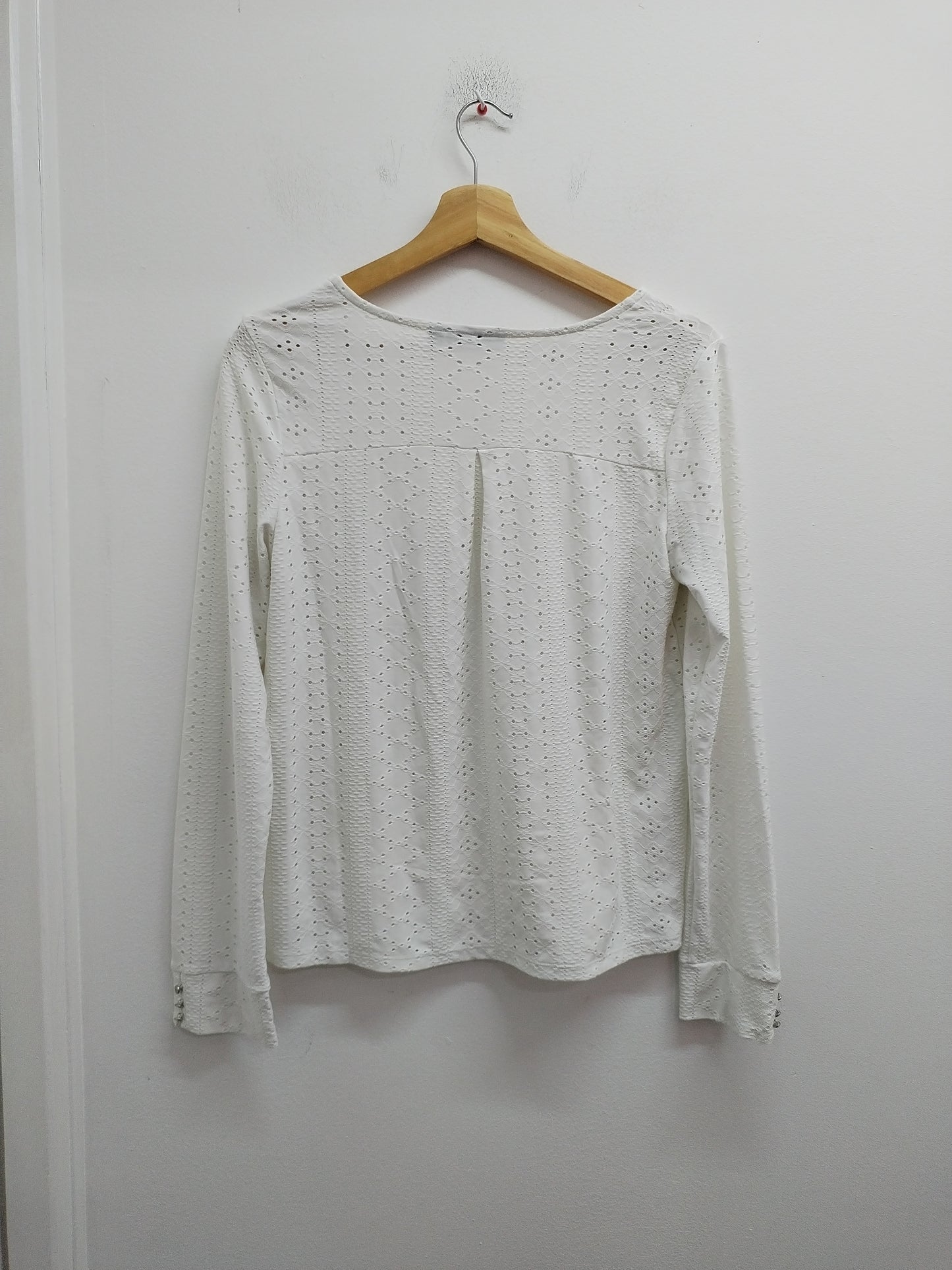 Chemise manches longues ajourées Kiabi blanche Taille S