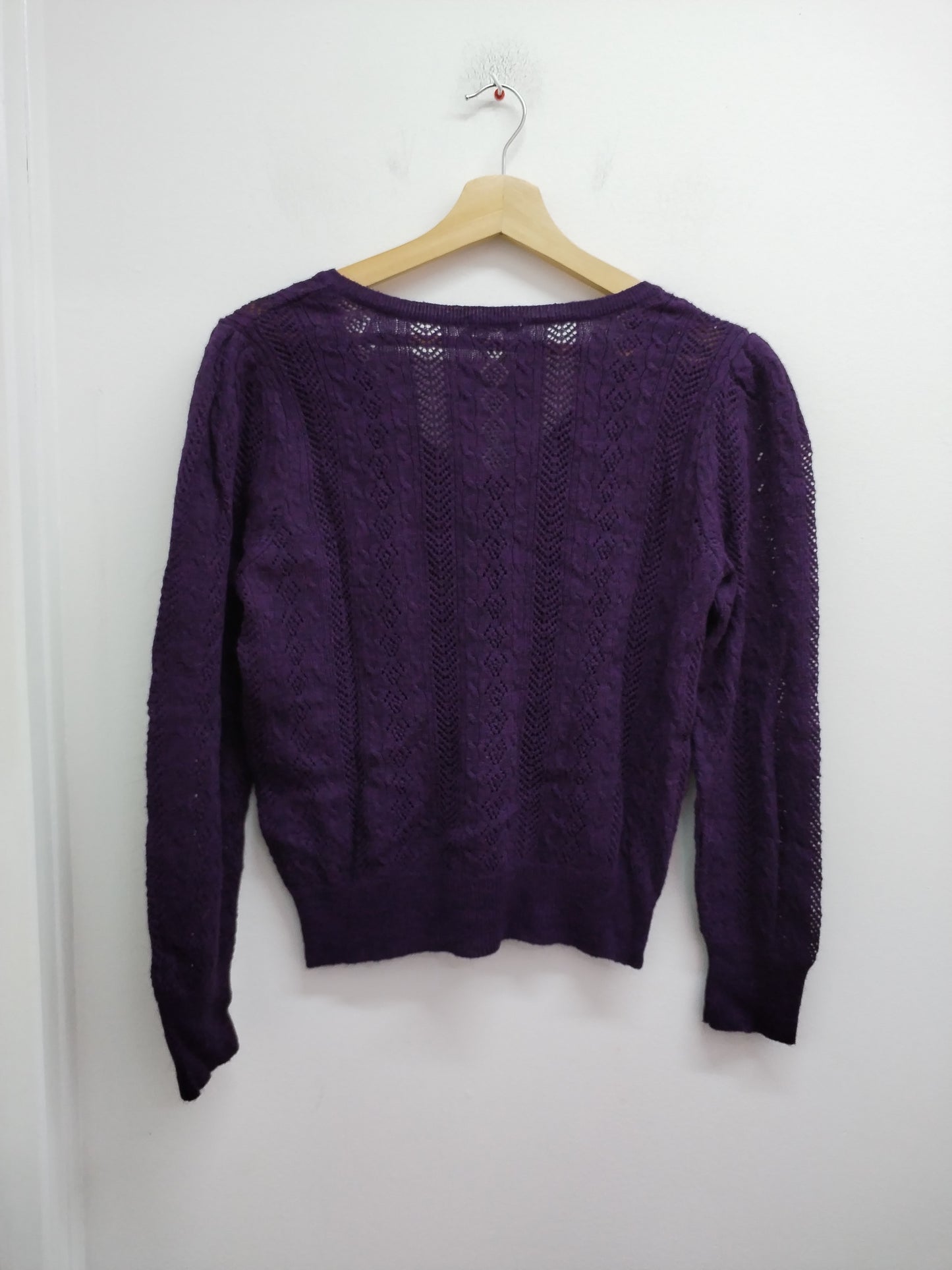Pull fin mailles ajourées Cache-Cache prune Taille M