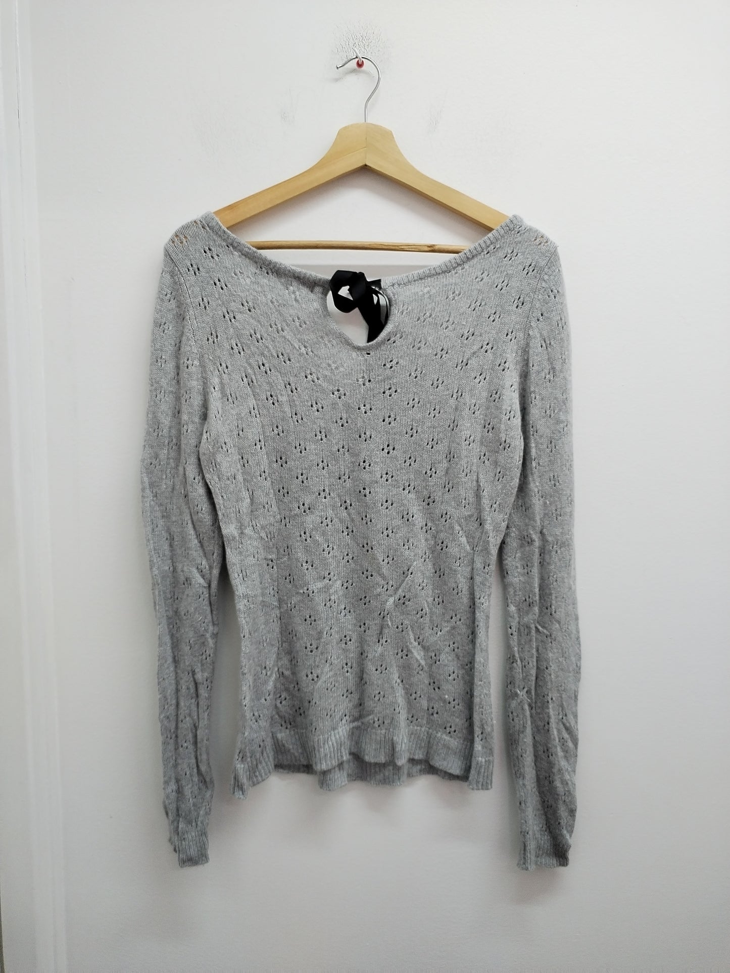 Pull mailles ajourées Cache-Cache gris Taille M