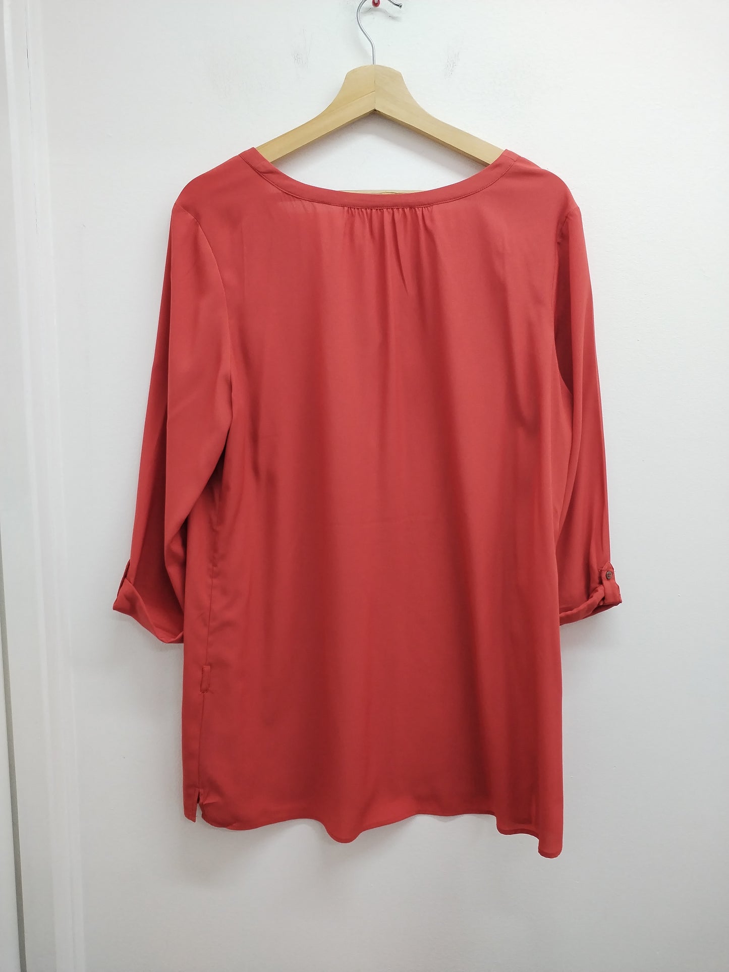 Tunique manches 3/4 rouge orangée Taille XL