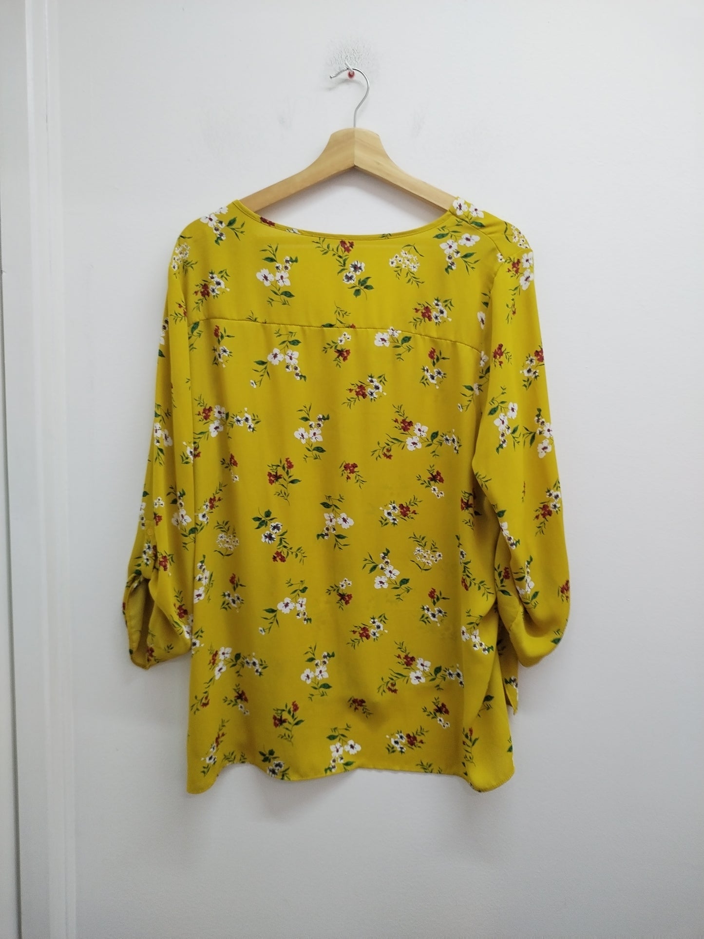 Tunique manches 3/4 jaune fleurie Taille XL