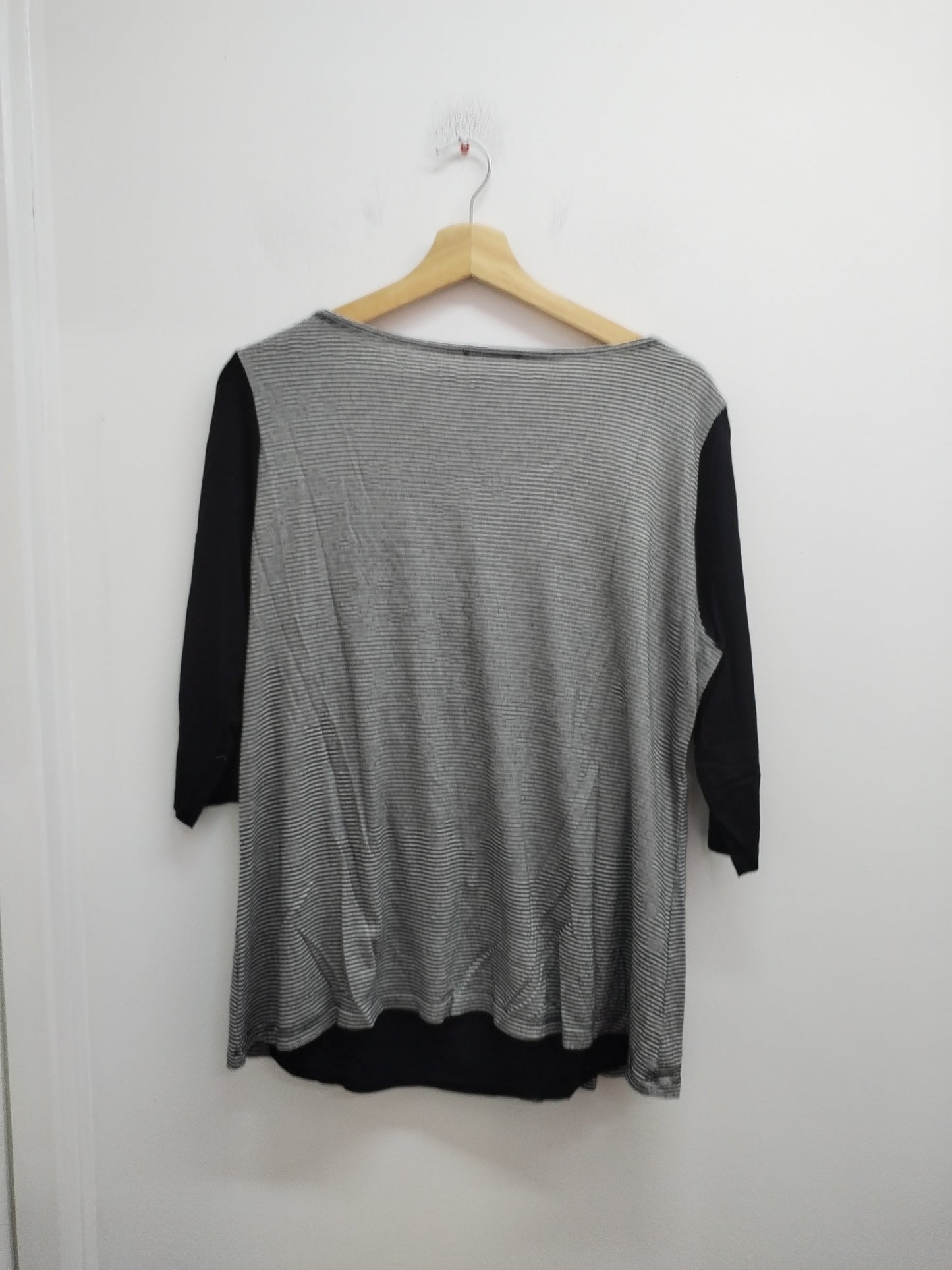Tunique manches 3/4 noire et rayée Taille XL