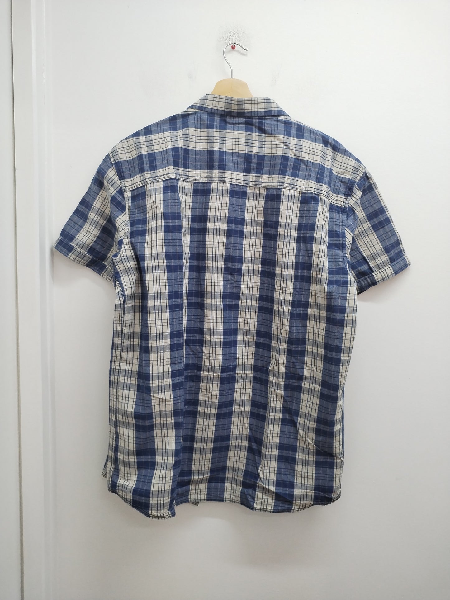 Chemise manches courtes RMS 26 bleue et beige à carreaux Taille 2XL