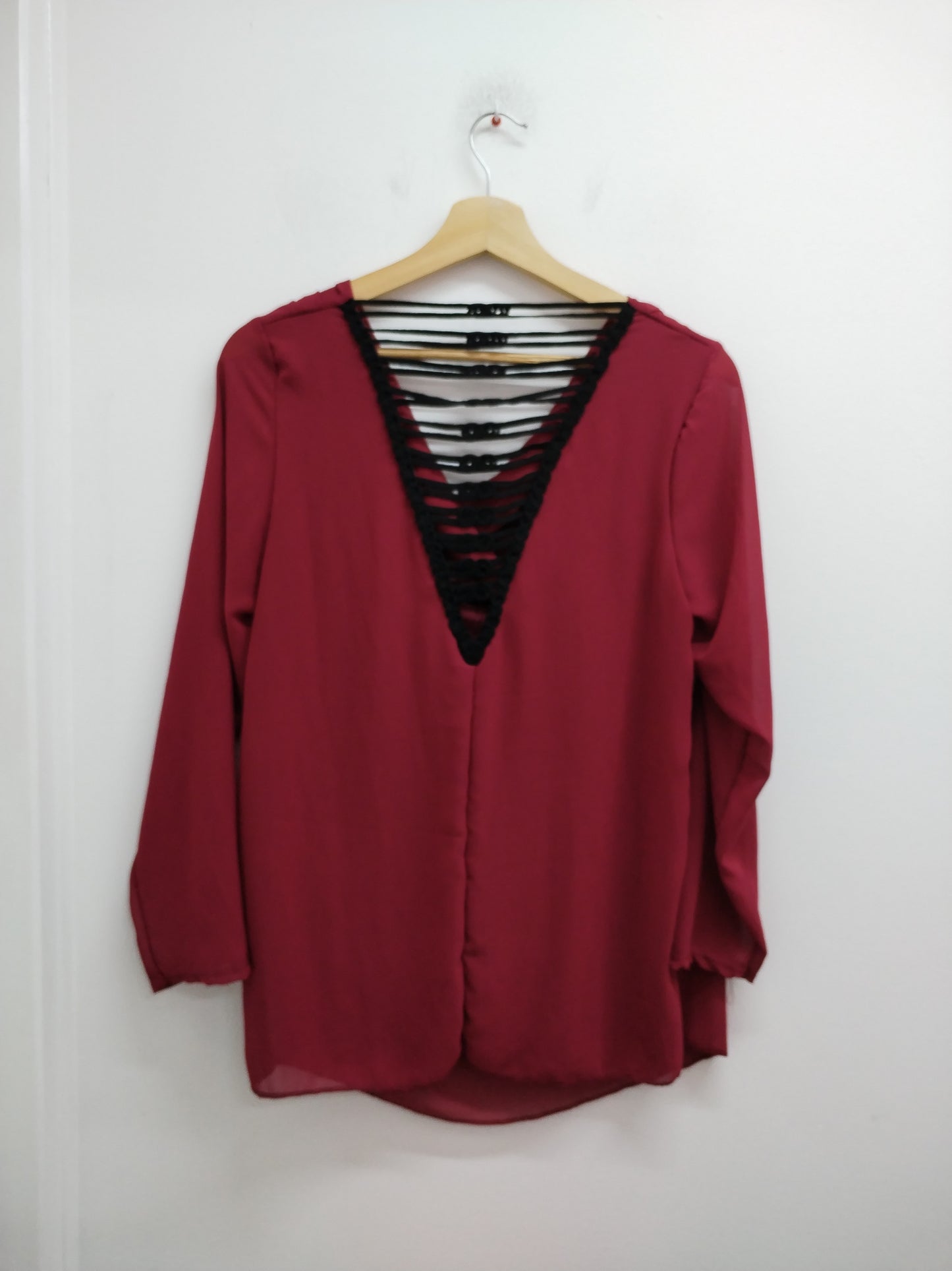 Tunique bordeaux avec dos ajouré Taille S