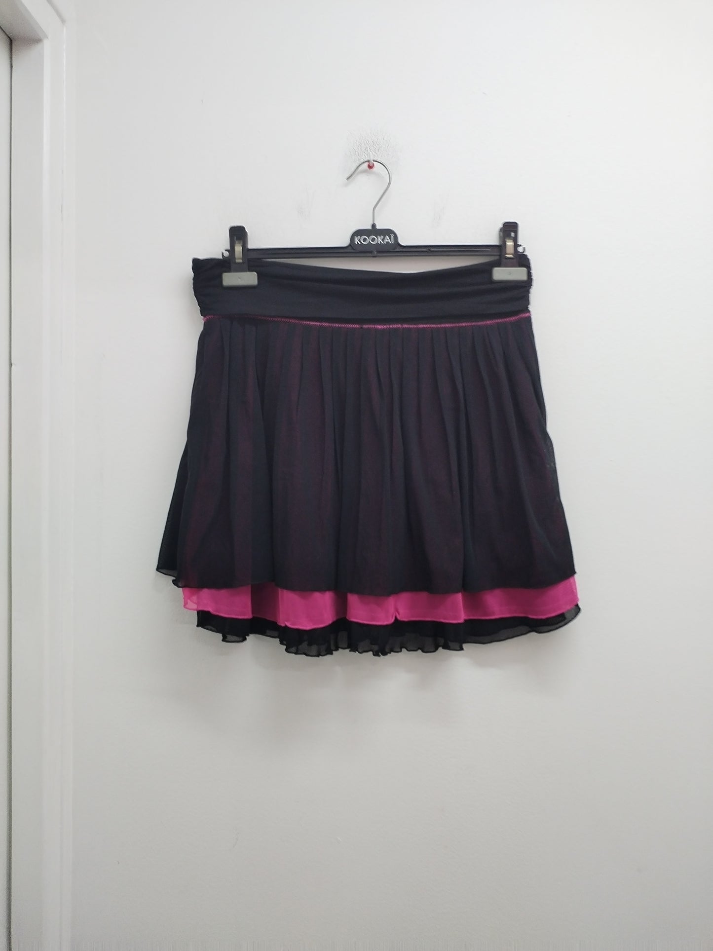Jupe courte Cache-Cache noire et rose Taille L