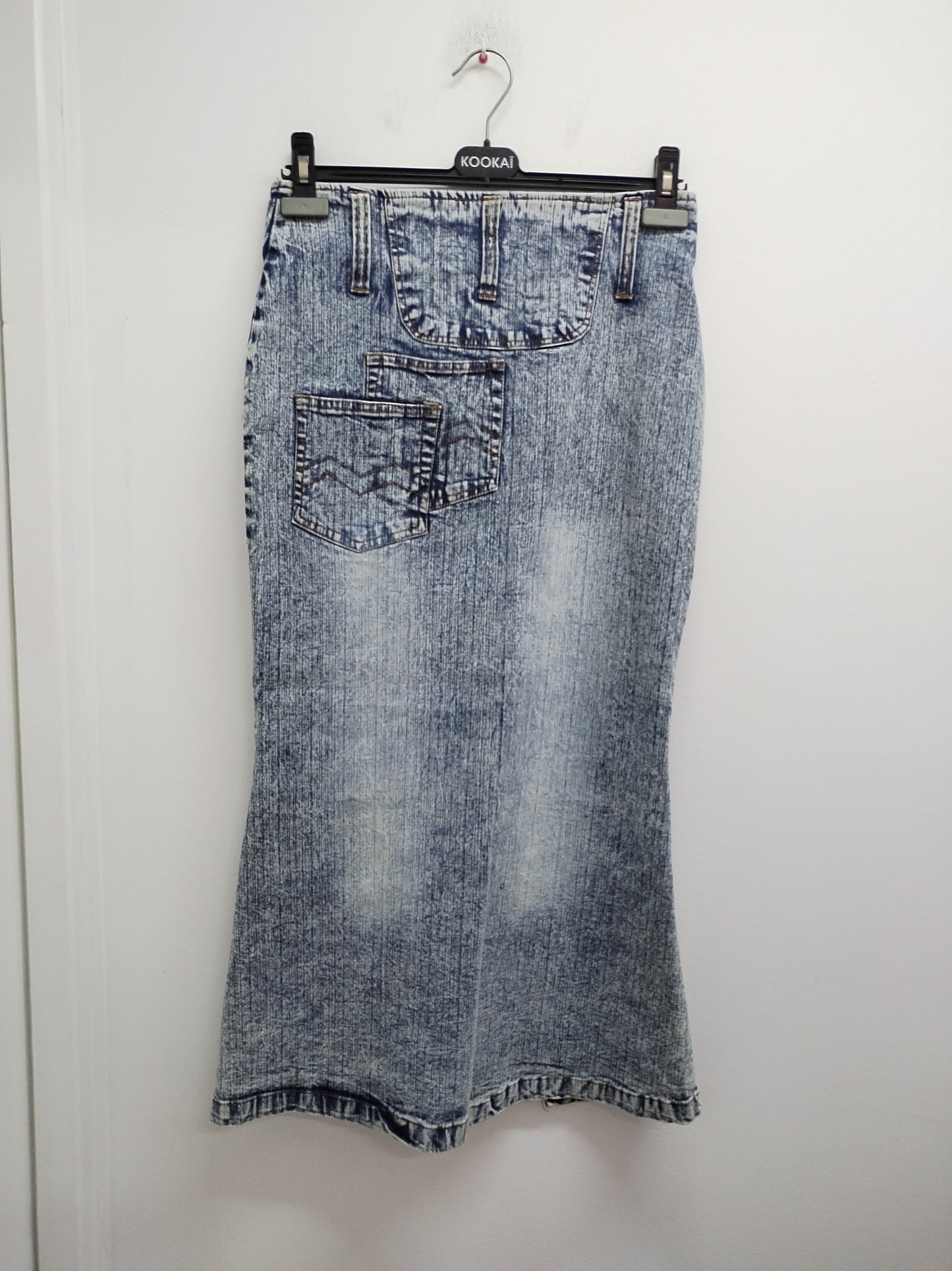 Jupe longue en jeans bleue délavée Taille 38
