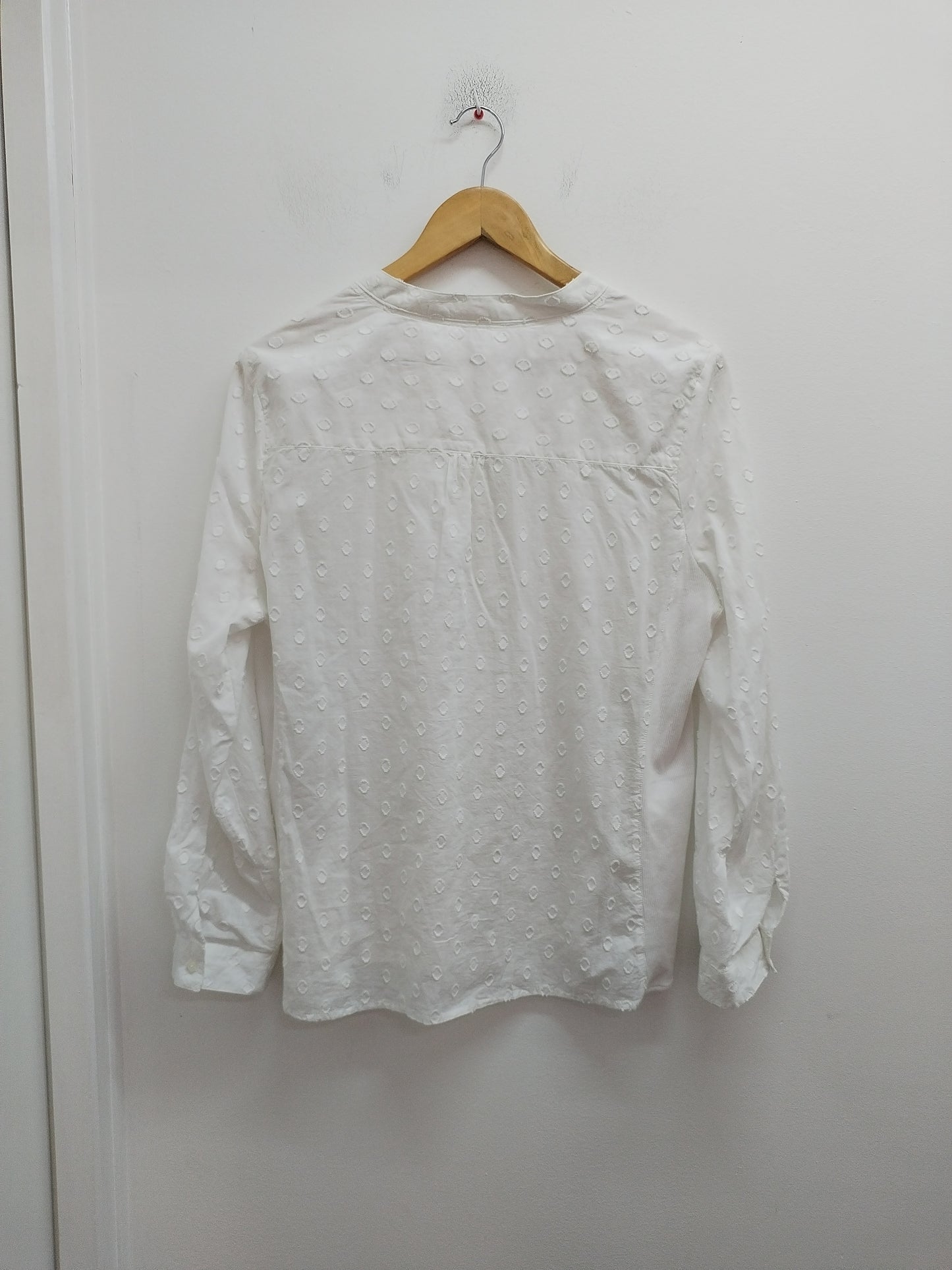 Chemise manches longues blanche à pois Taille XL
