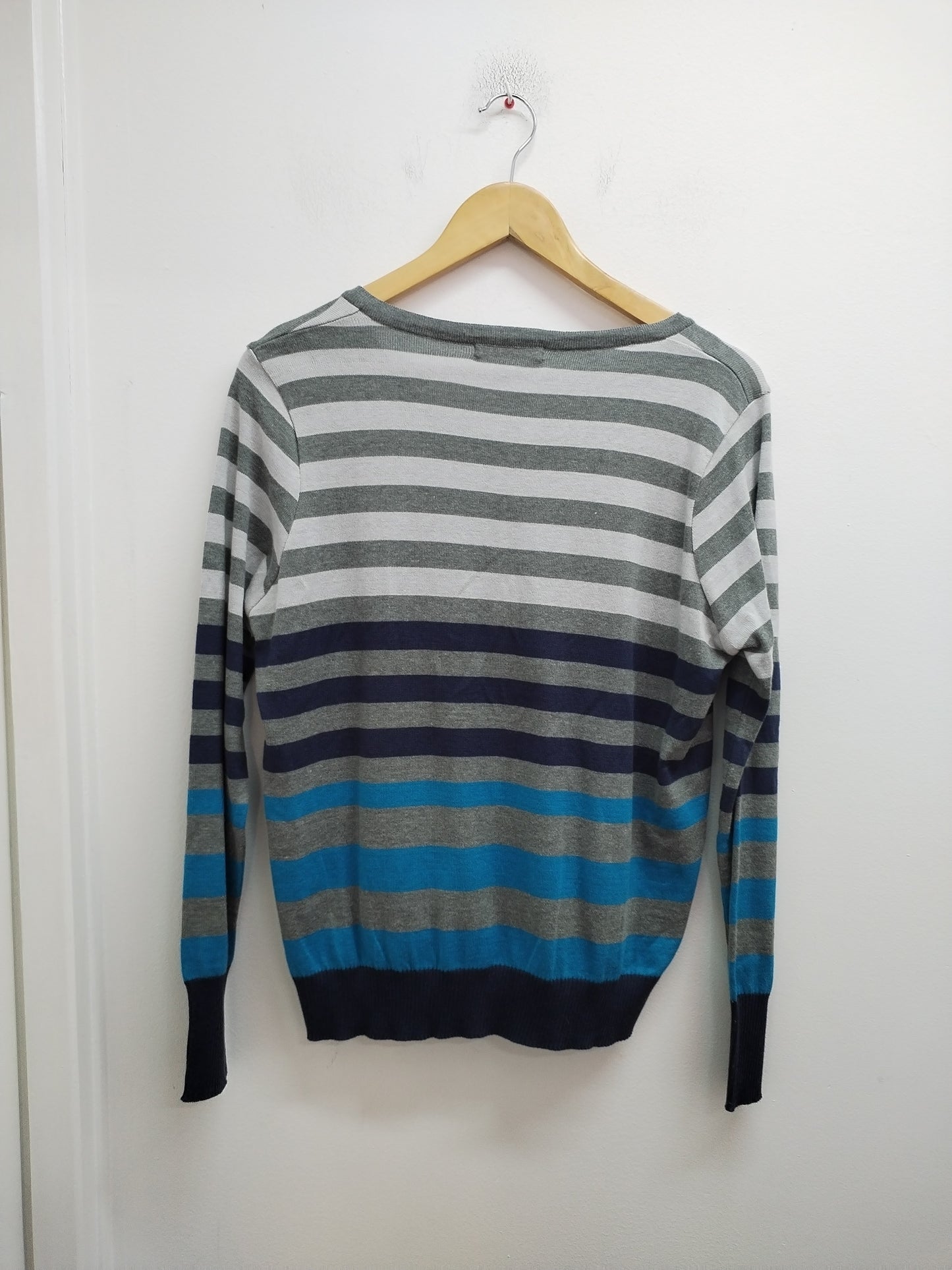 Gilet Camaïeu Gris et Bleu Rayé – Taille L