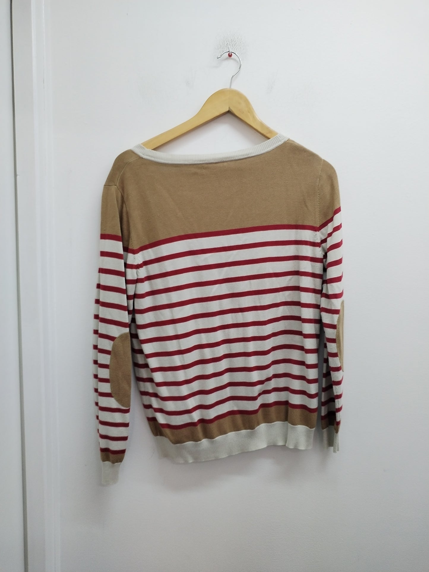 Gilet Rayé Beige et Rouge – Taille M