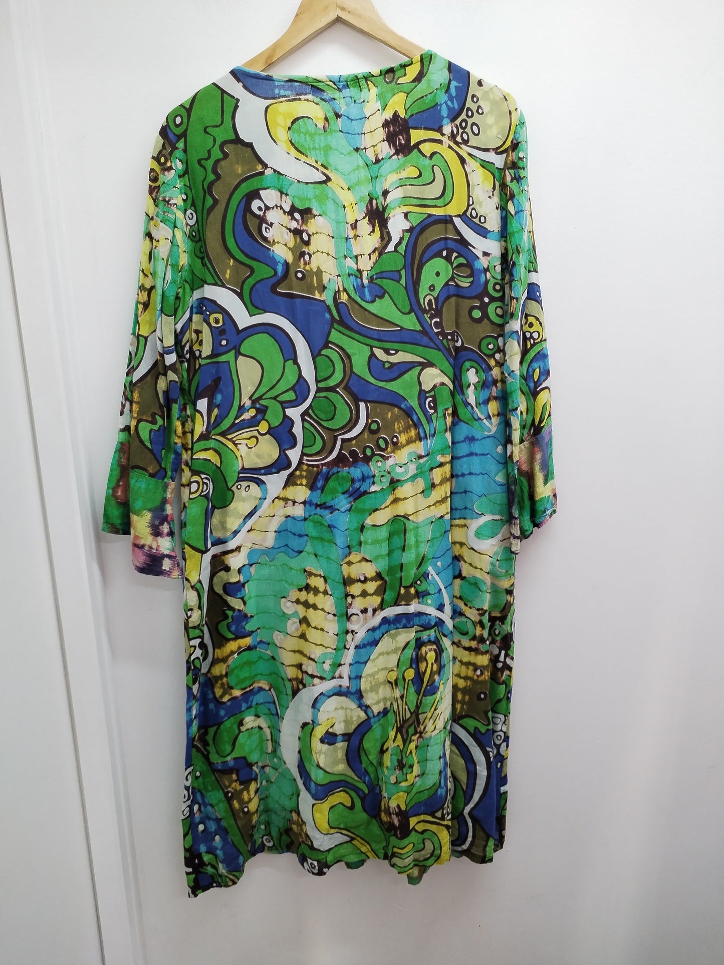 Robe longue manches 3/4 Désert Rose verte à motifs Taille XL/XXL