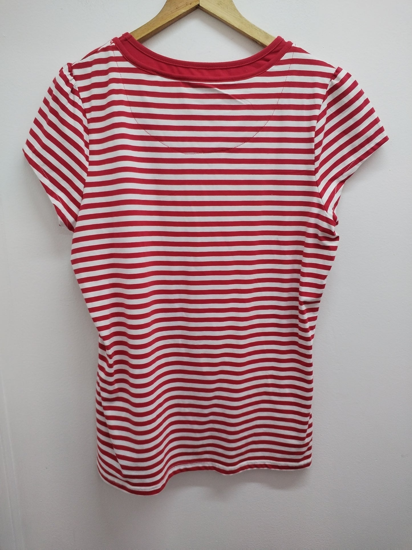 T-shirt Terre de Marins rayé rouge et blanc Taille L