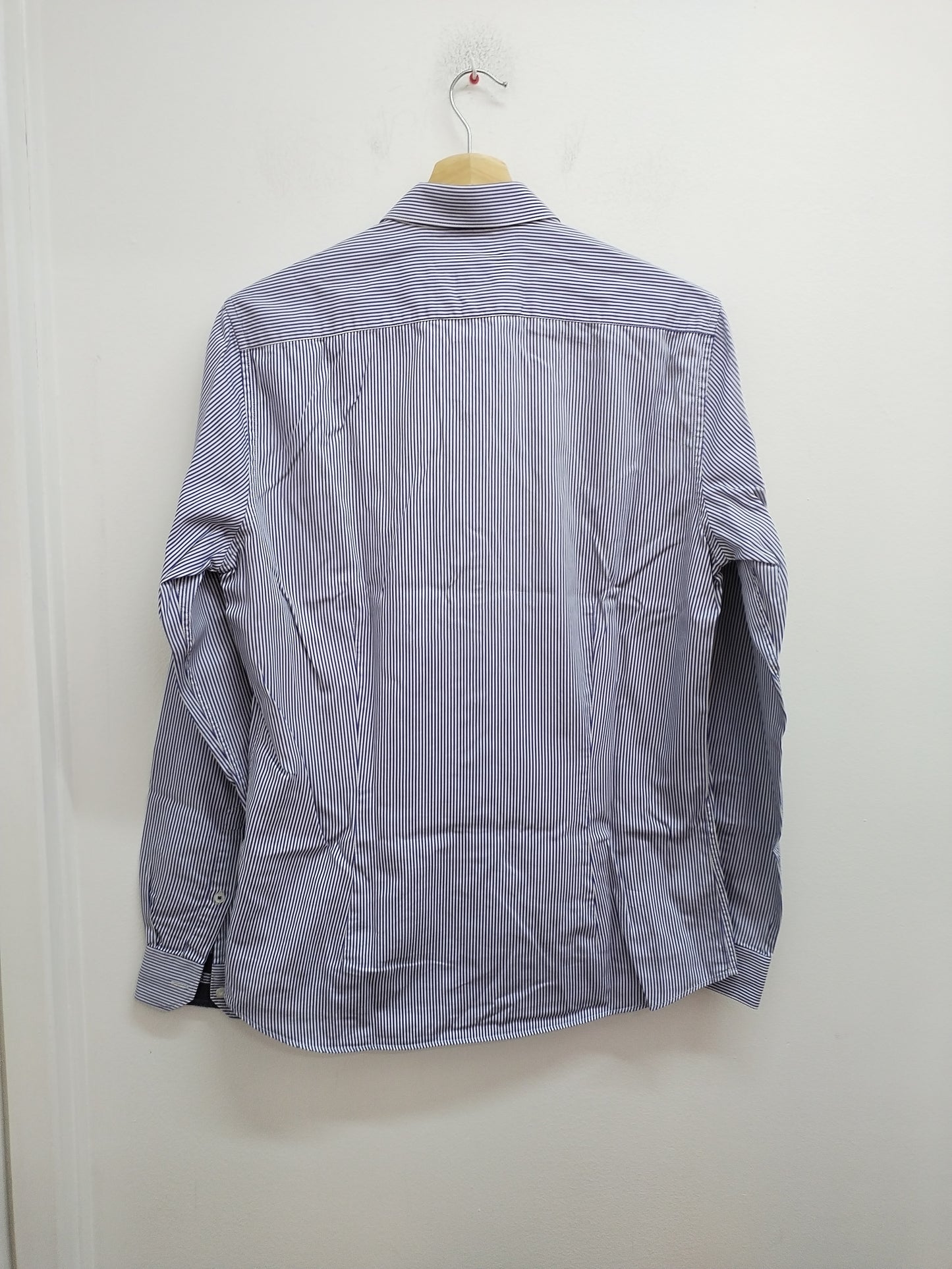 Chemise manches longues Devred blanche et bleue rayée - Taille S