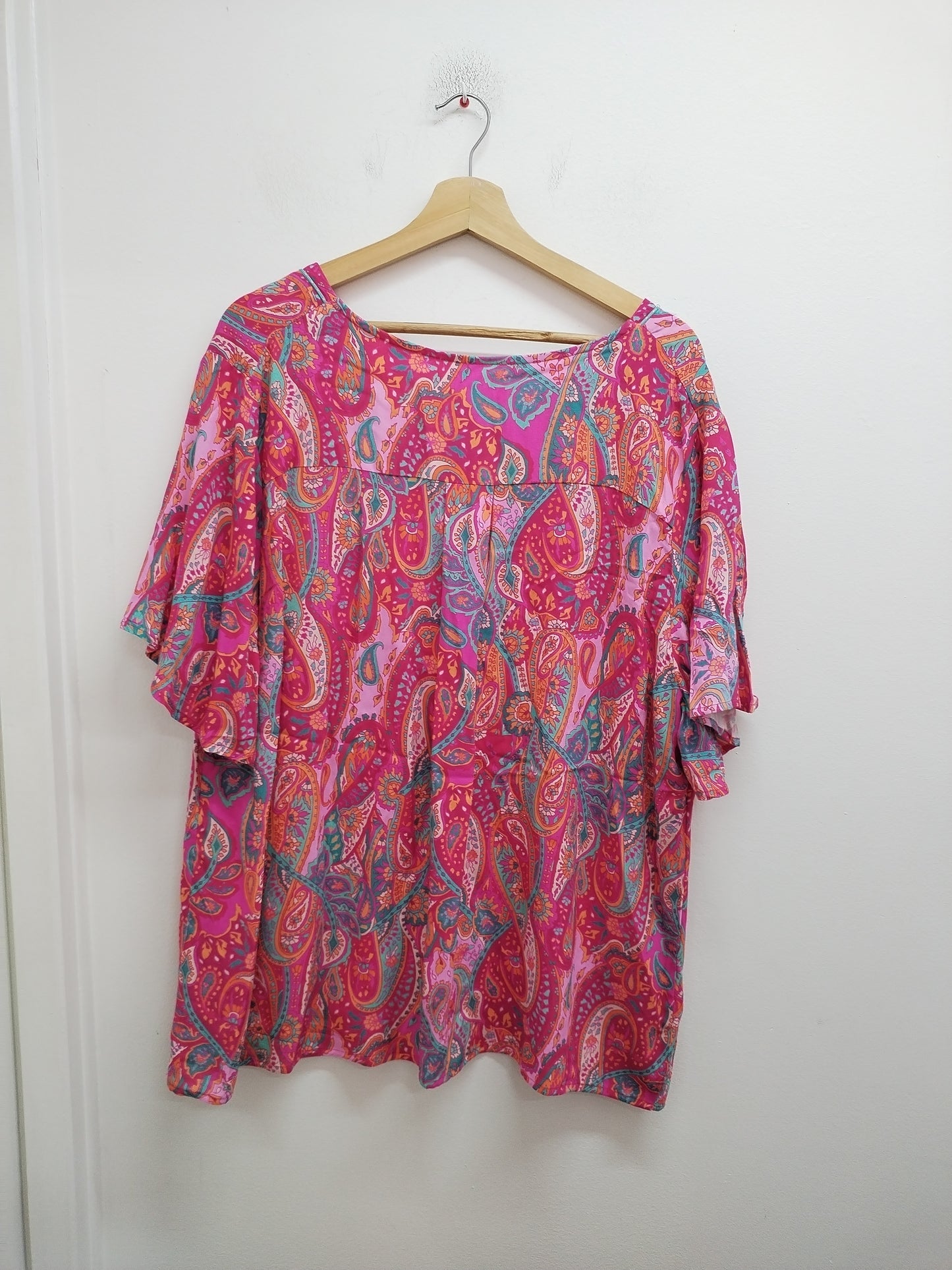 Tunique manches courtes rose à motifs Taille 2XL