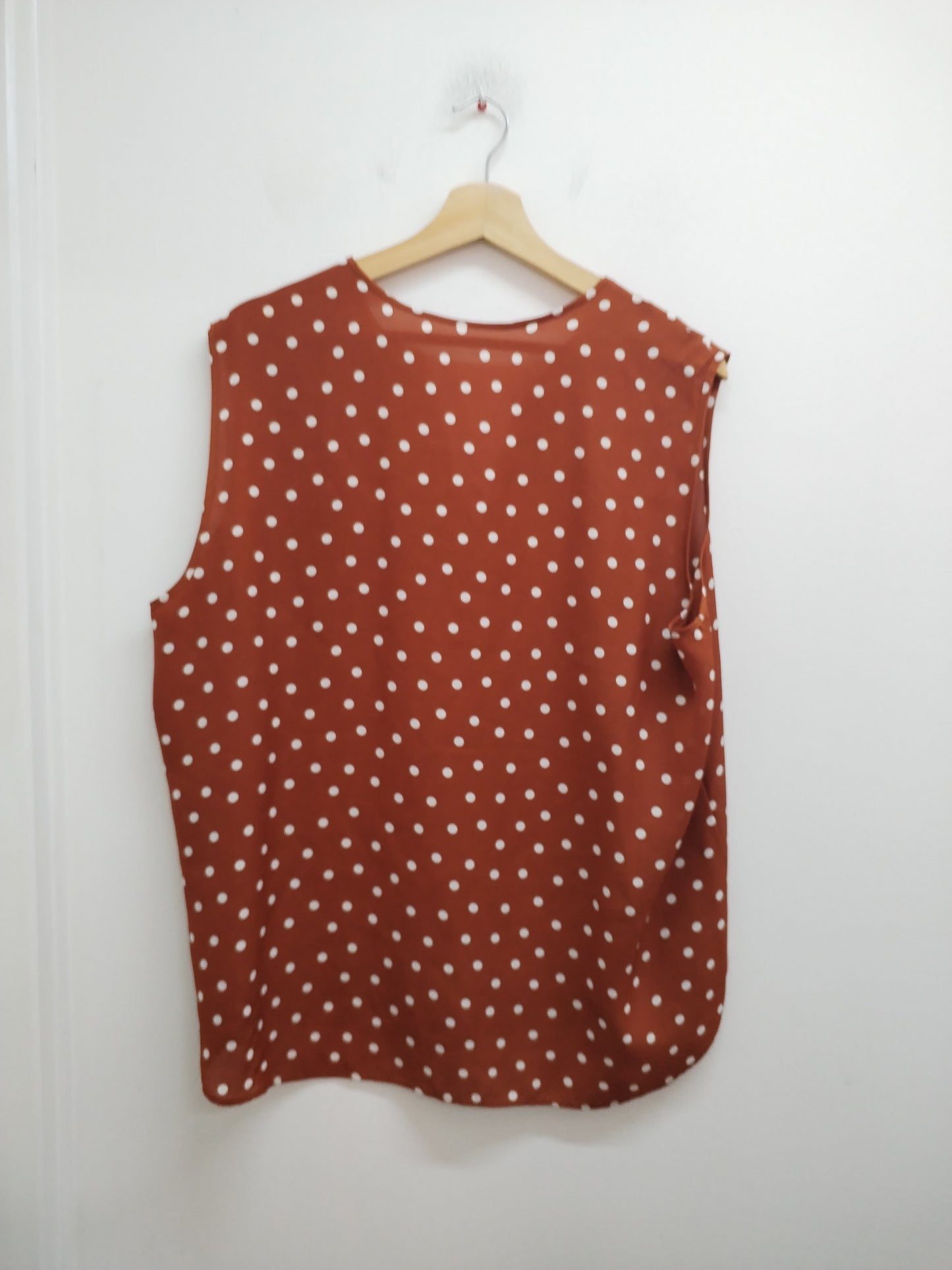 Tunique sans manches marron à pois Taille XL