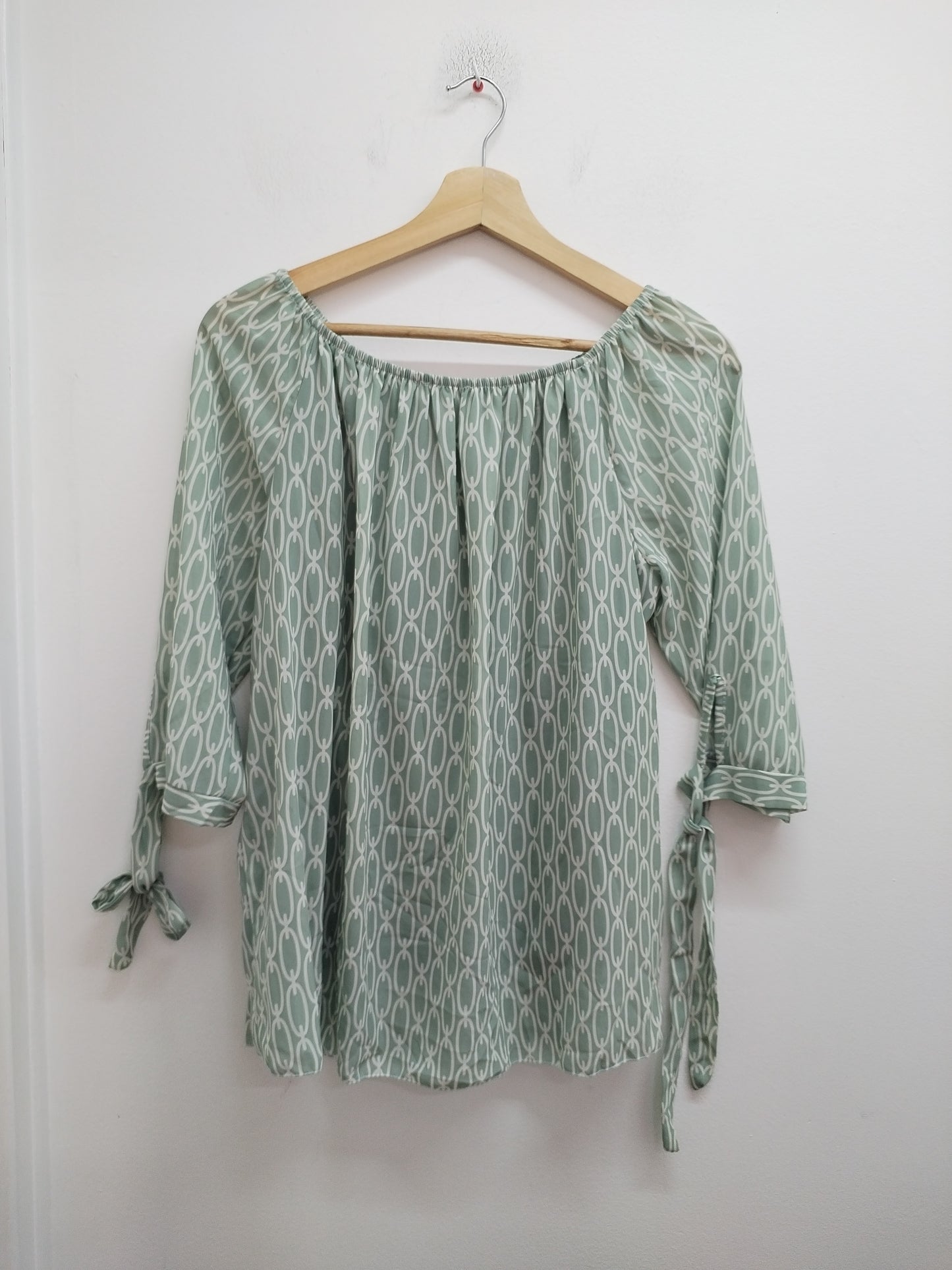 Tunique manches 3/4 New Collection vert d'eau à motifs Taille M